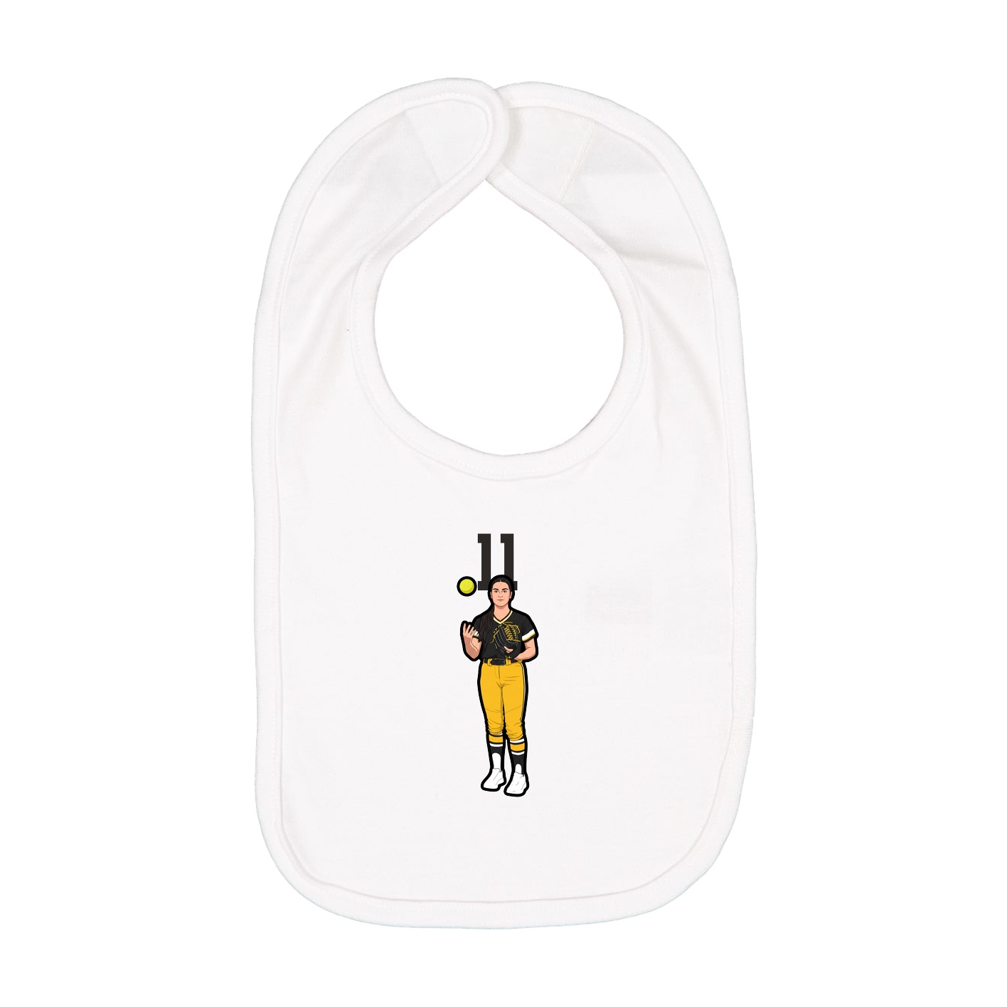 Infant Bib — Number Top in White