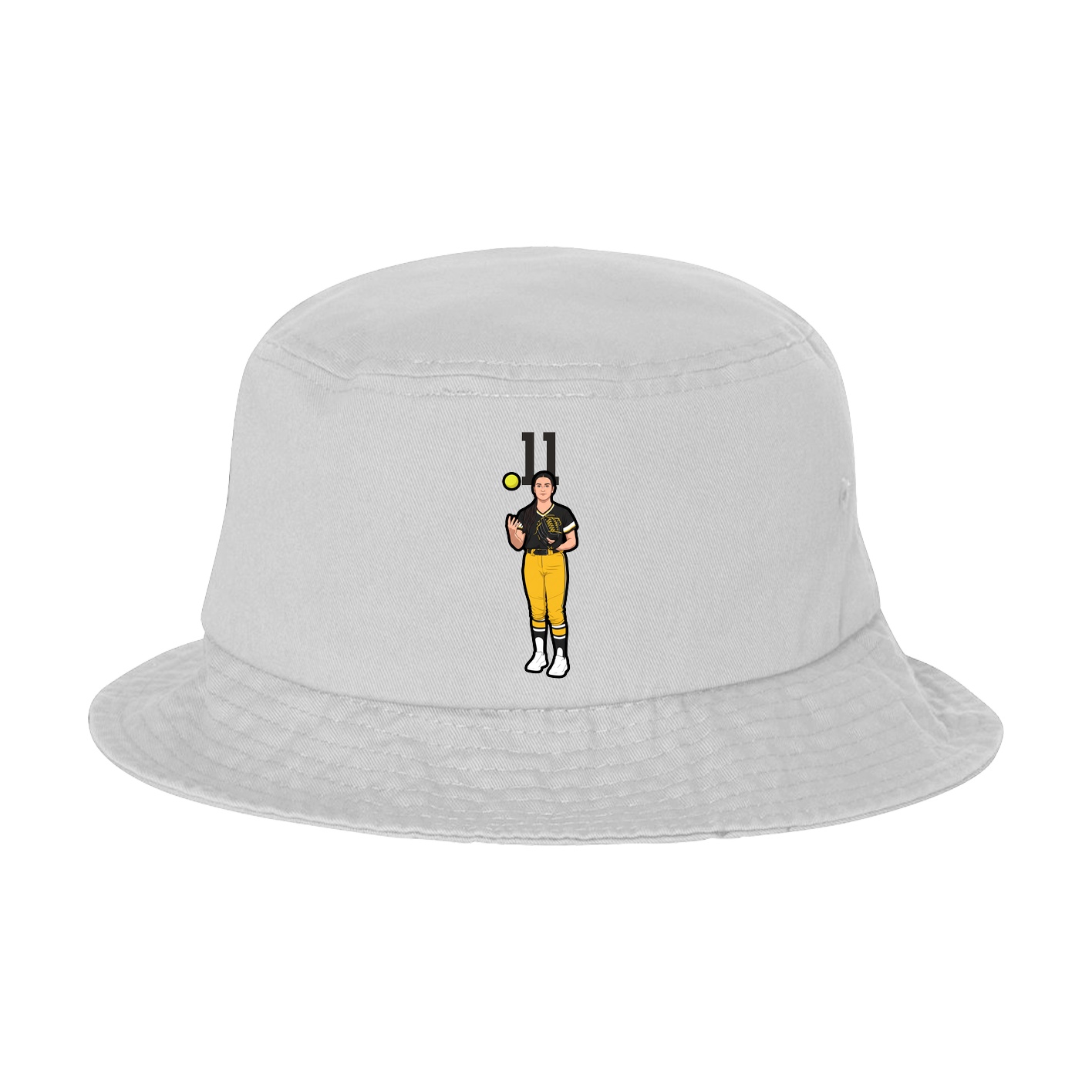Bucket Cap — Number Top in White