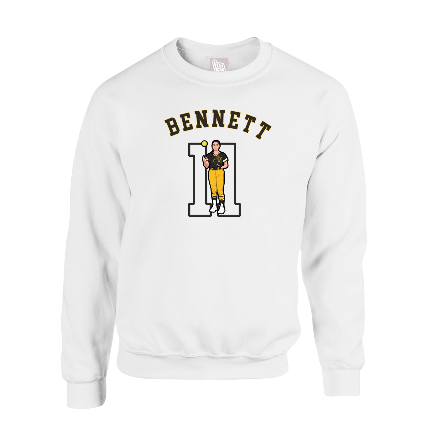 Fleece Crew — Shirsey Arch in White