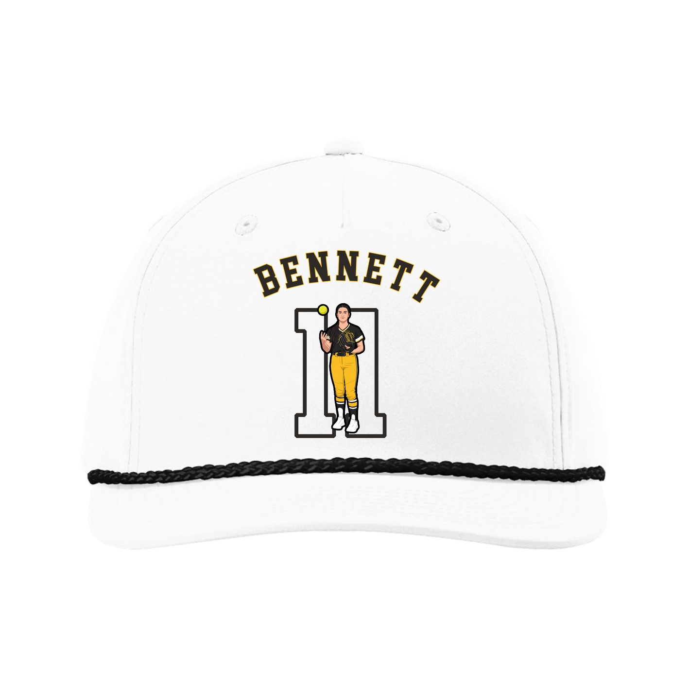 Five-Panel Classic Rope Cap — Shirsey Arch in White