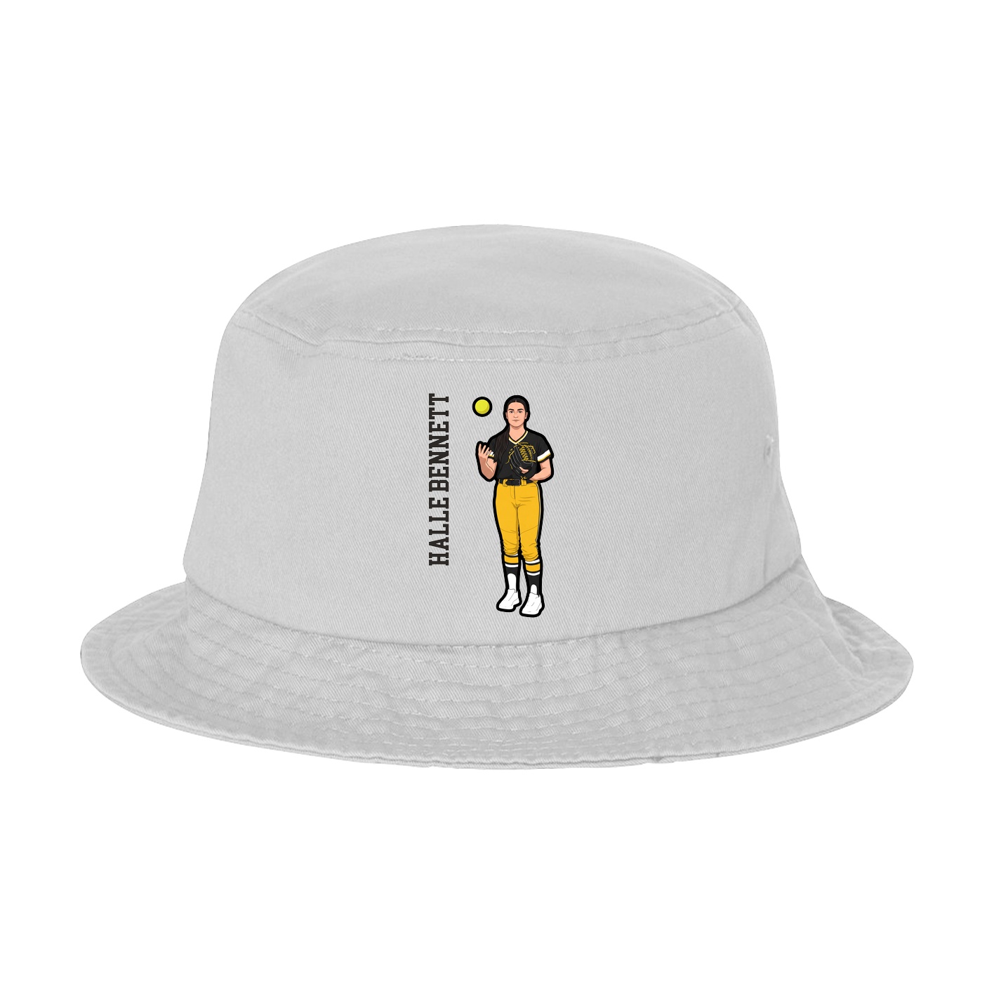 Bucket Cap — Name Vertical in White