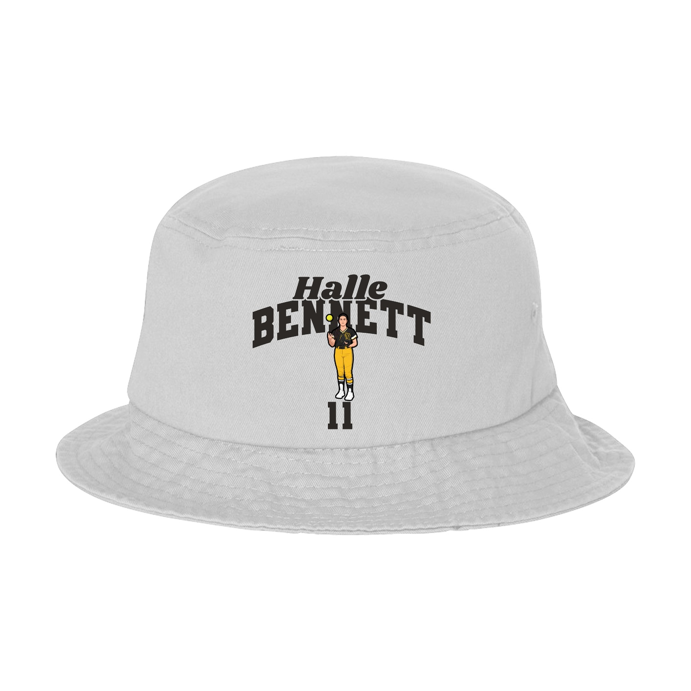 Bucket Cap — Signature Arch in White