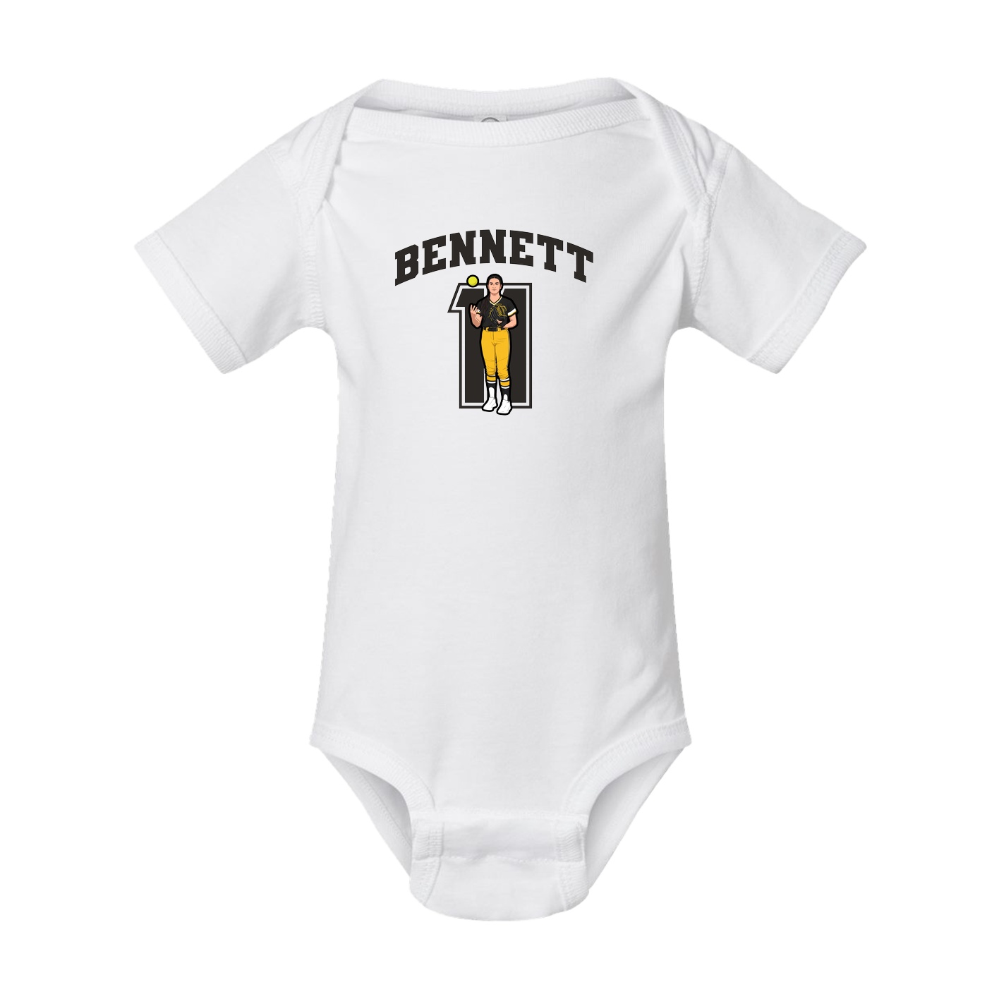 Baby Onesie — Number in White