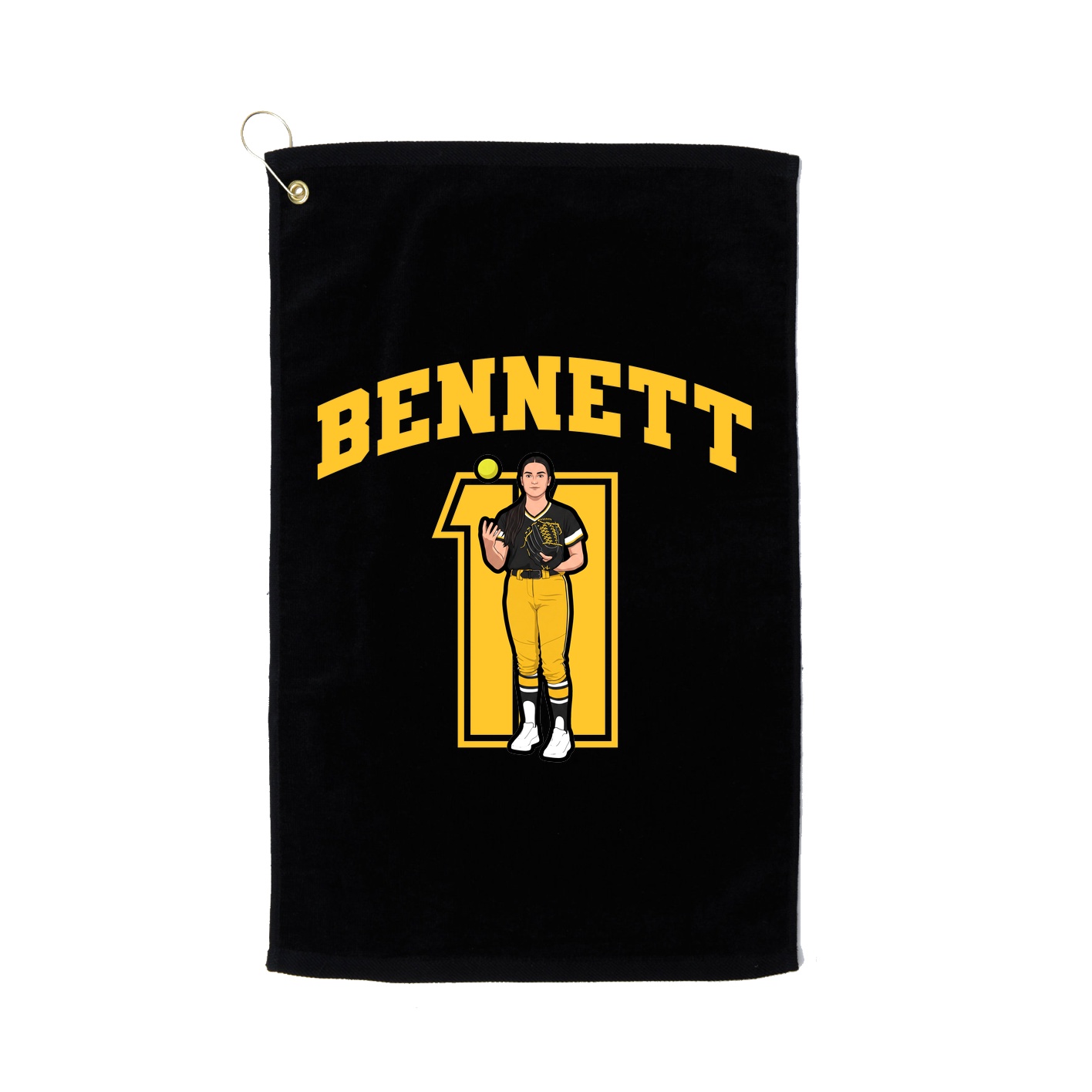 Golf Towel — Number in Black