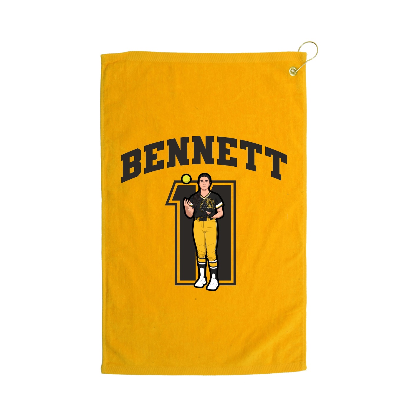 Golf Towel — Number in Gold