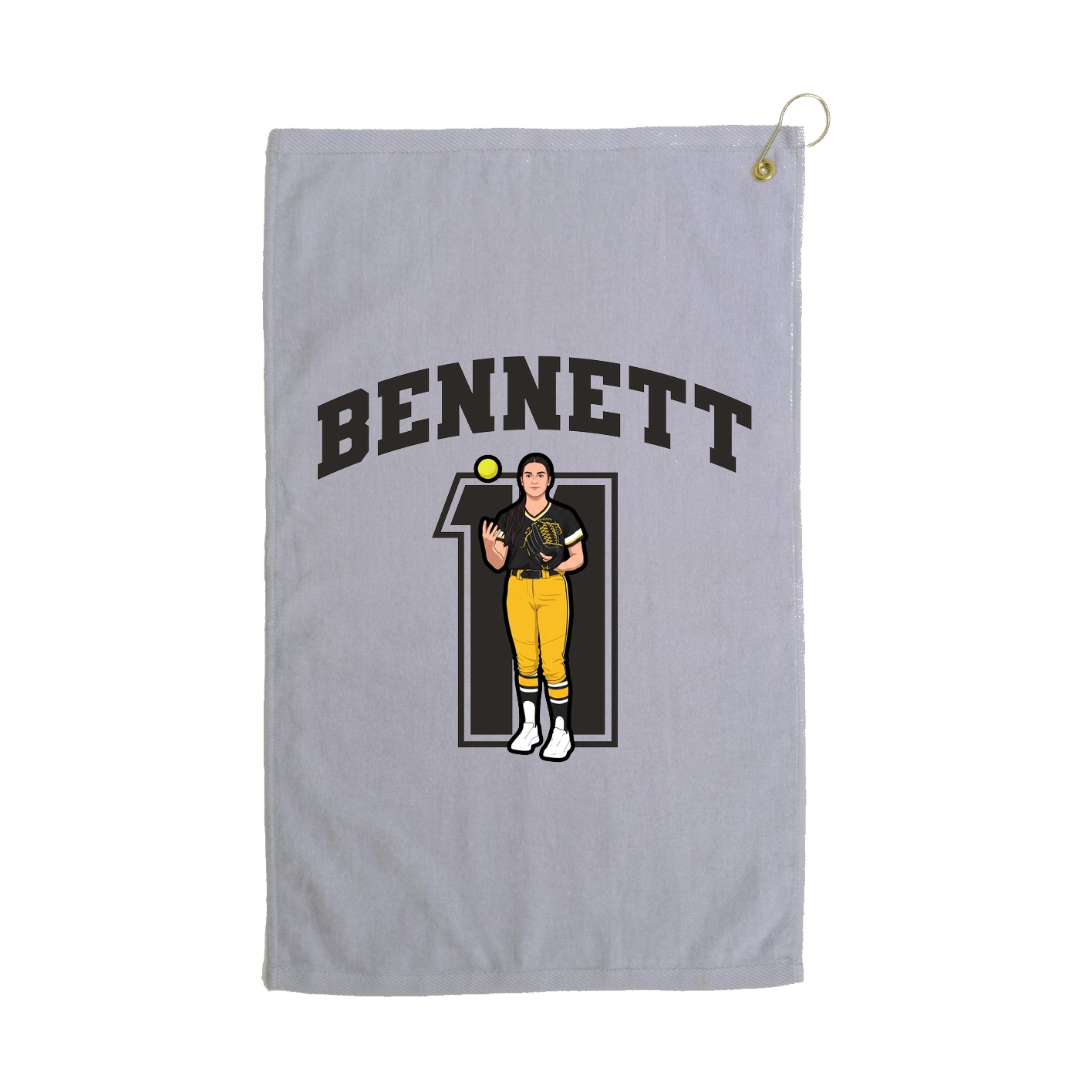 Golf Towel — Number in Grey