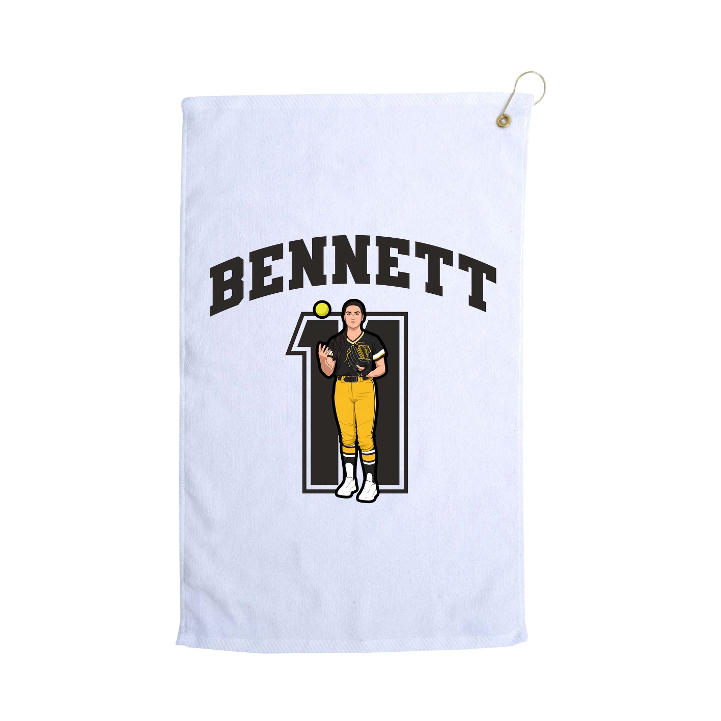 Golf Towel — Number in White