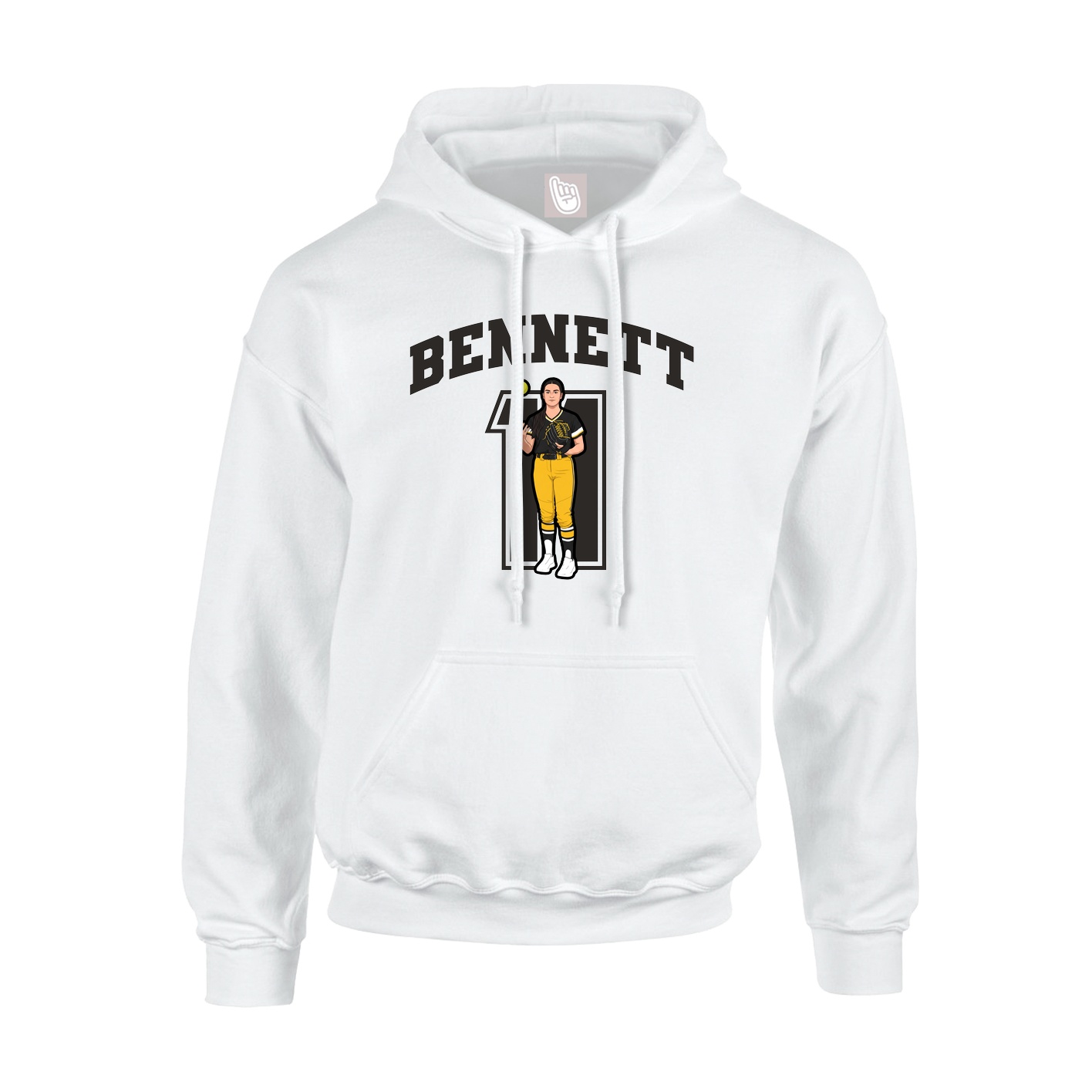 Hoodie — Number in White