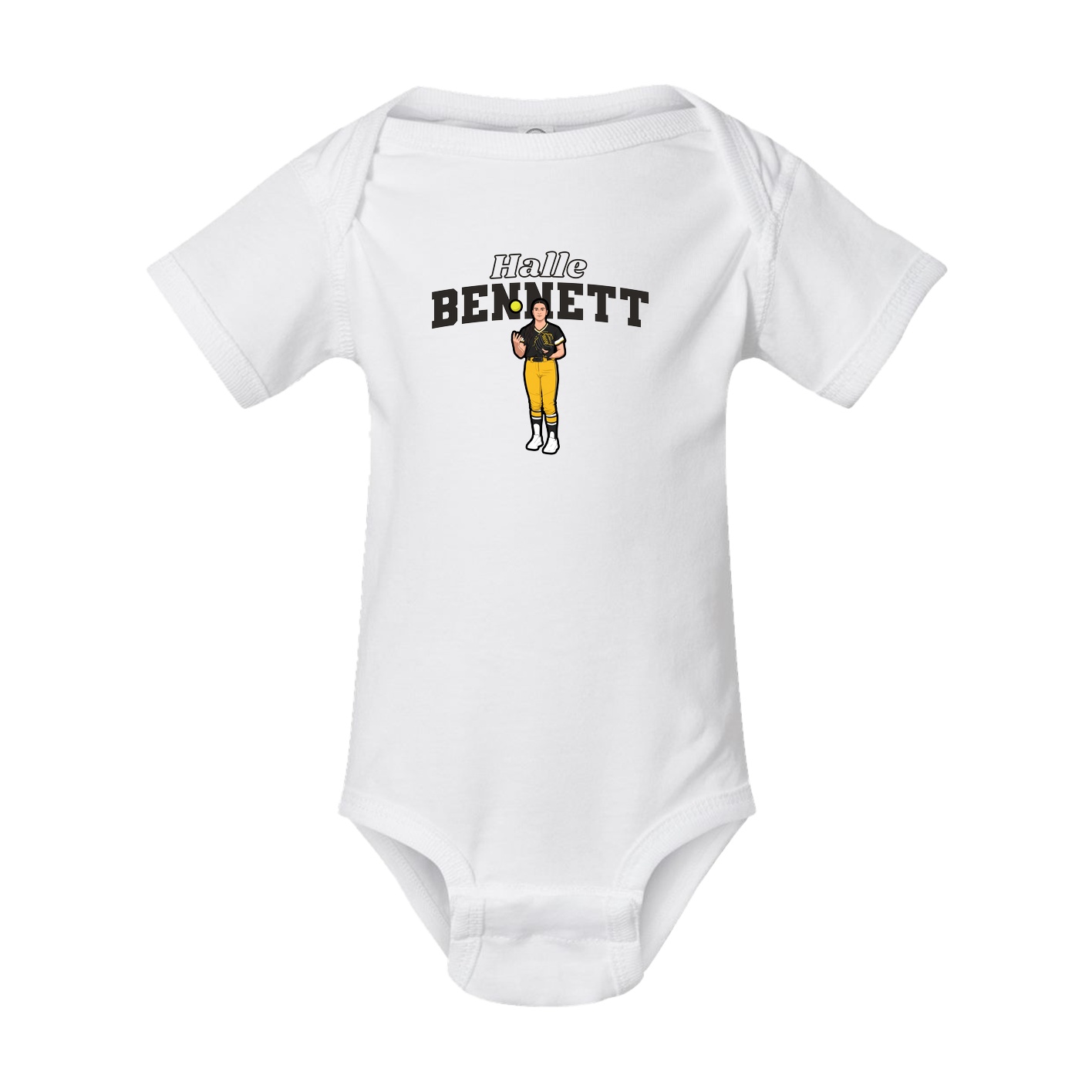 Baby Onesie — Name Arch in White