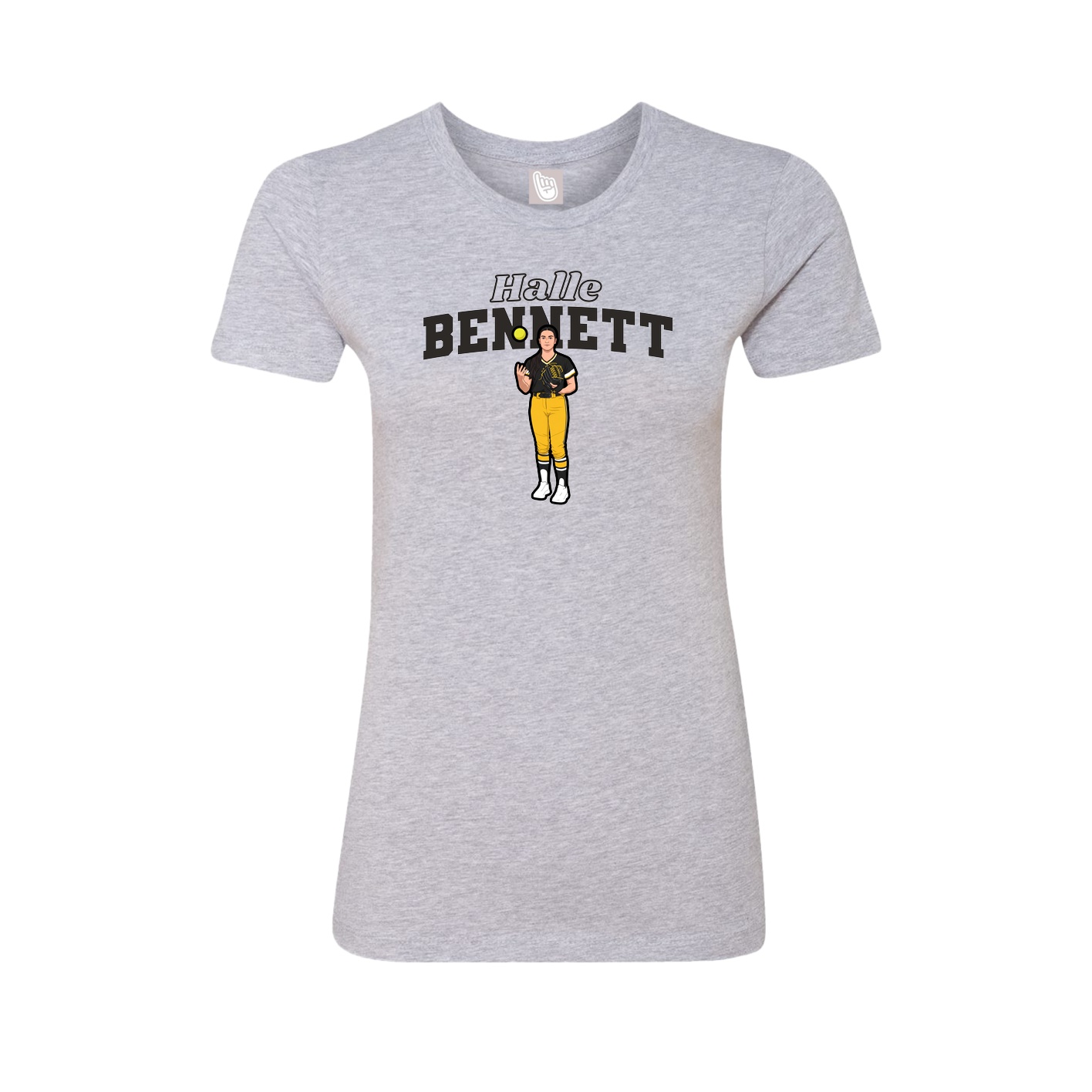 Womens Tee — Name Arch in Grey