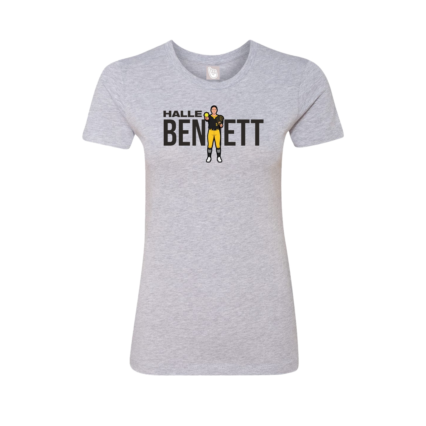 Womens Tee — Player Name in Grey