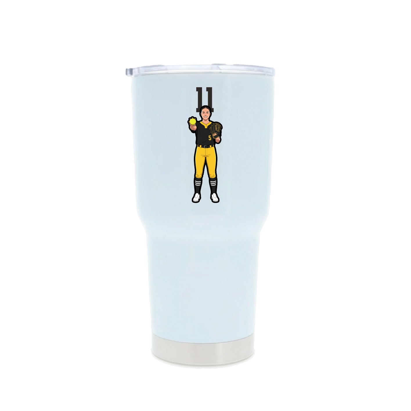 30oz Stainless Steel Tumbler — Number Top in White