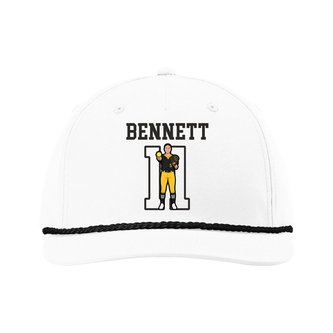 Five-Panel Classic Rope Cap — Shirsey in White