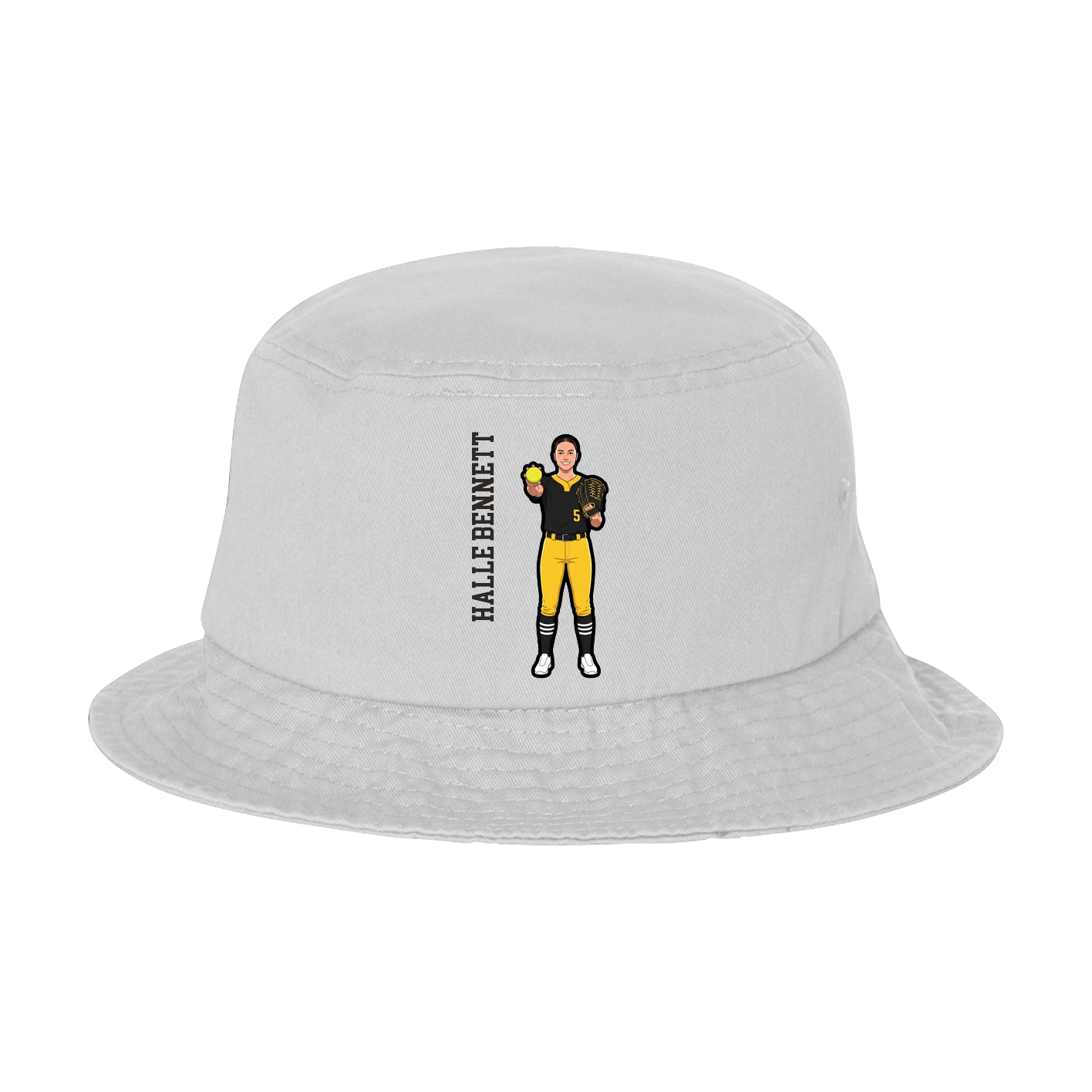 Bucket Cap — Name Vertical in White