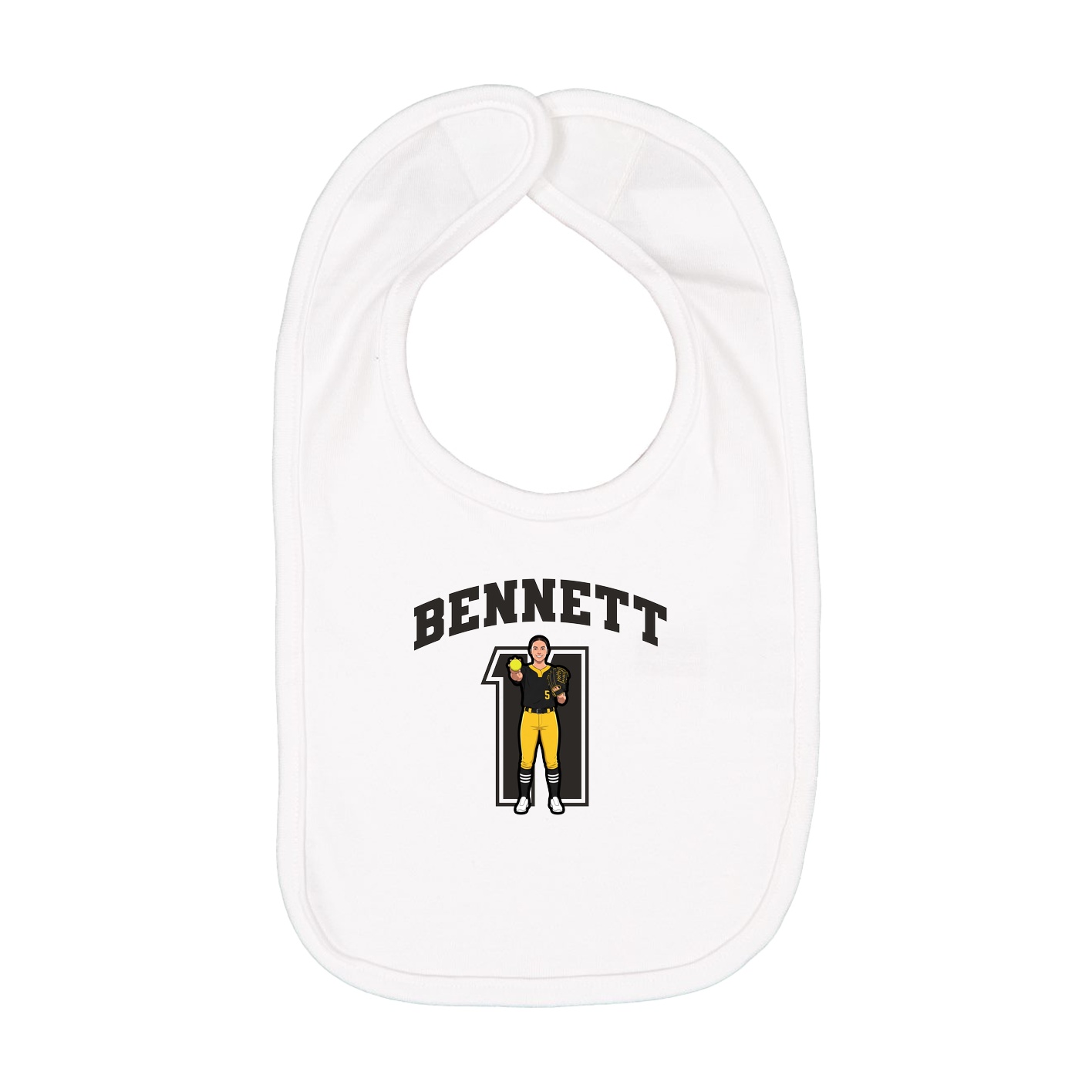 Infant Bib — Number in White