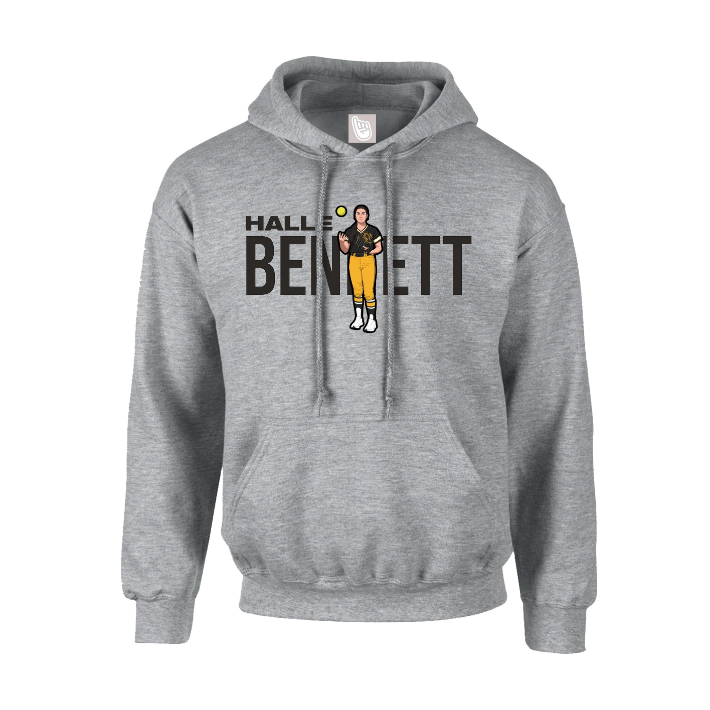Hoodie — Player Name in Grey