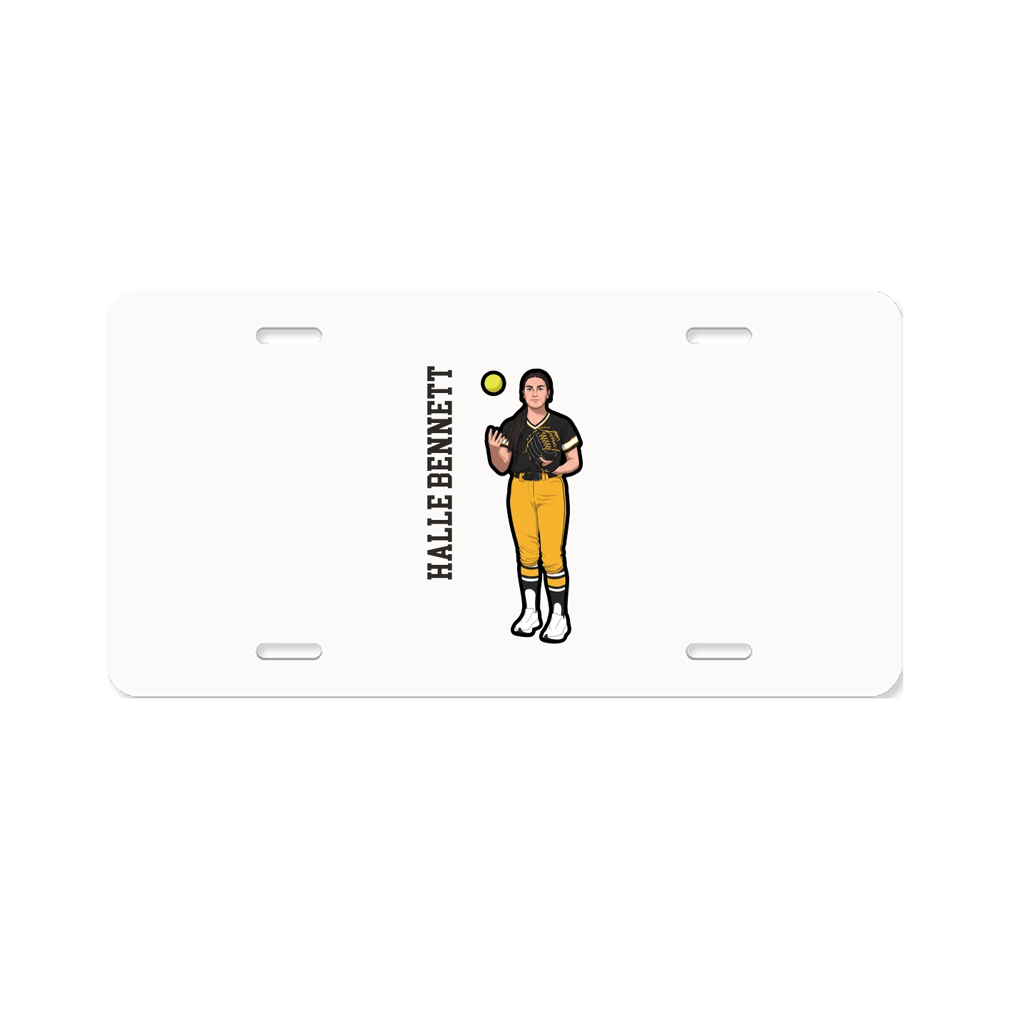 License Plate — Name Vertical in Classic
