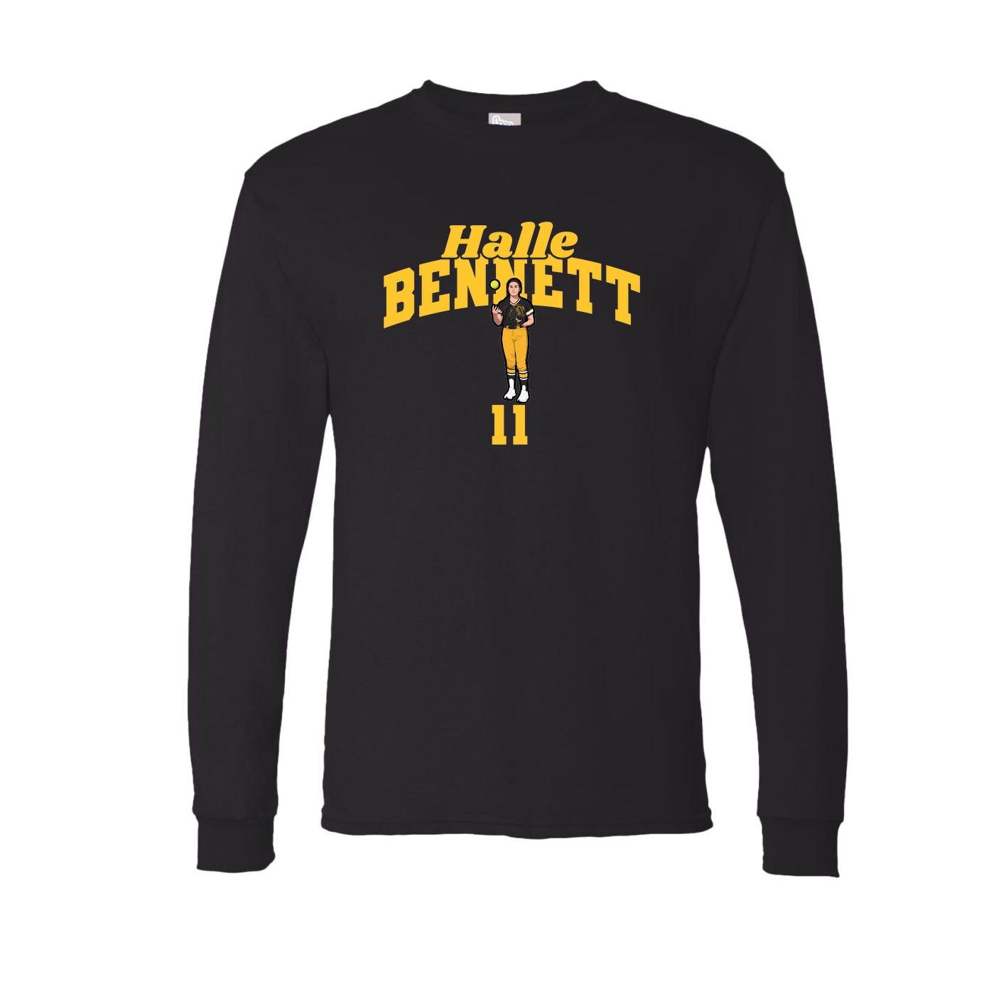 Long Sleeve Tee — Signature Arch in Black
