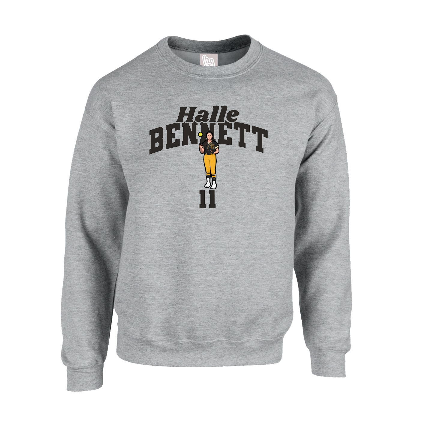 Fleece Crew — Signature Arch in Grey