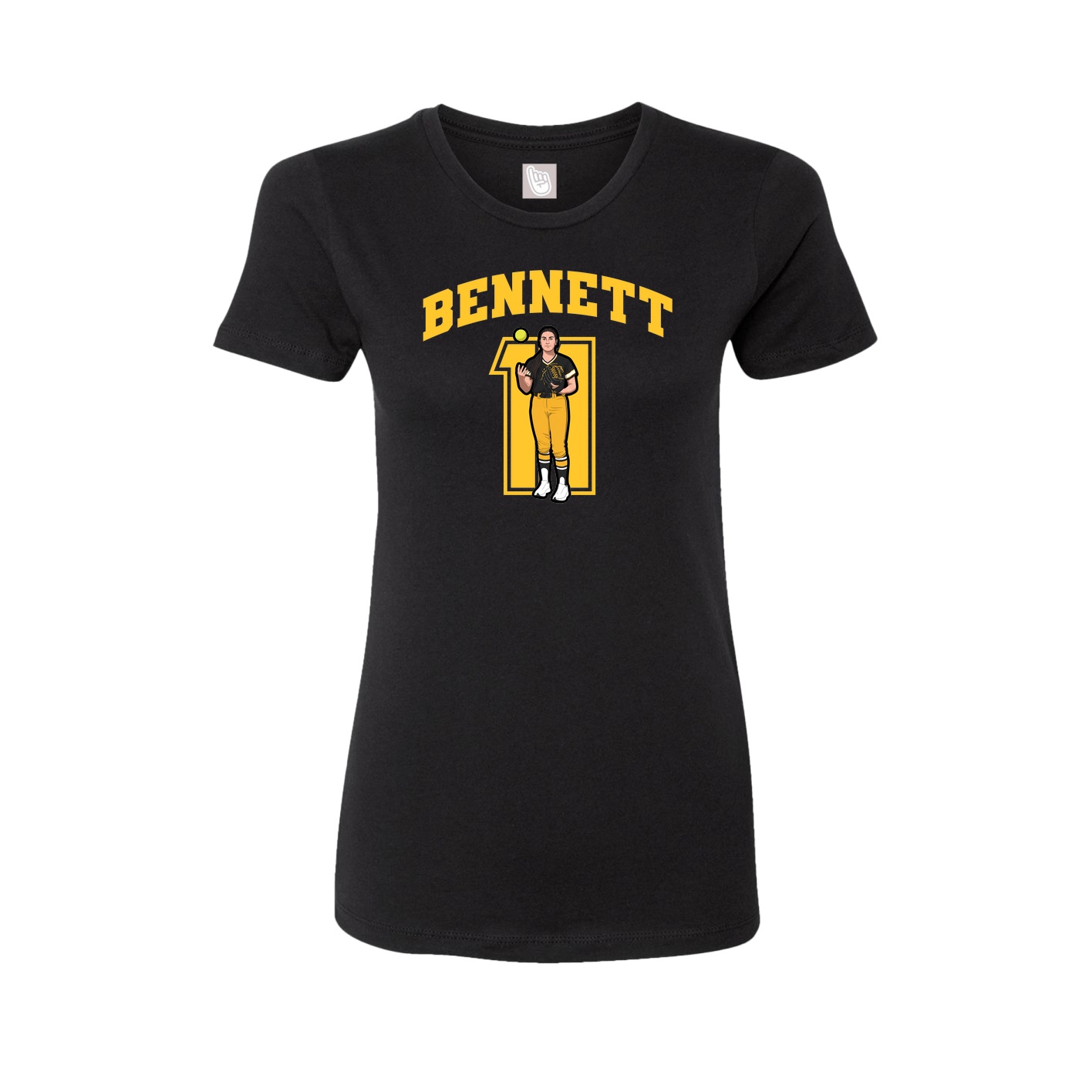 Womens Tee — Number in Black