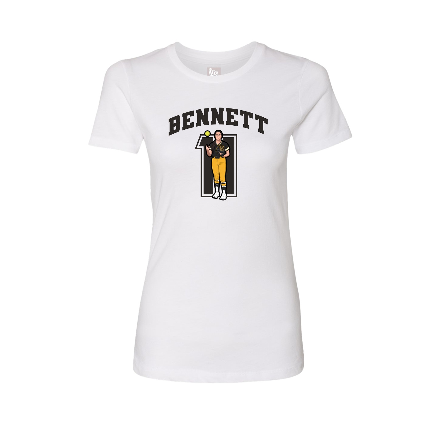 Womens Tee — Number in White