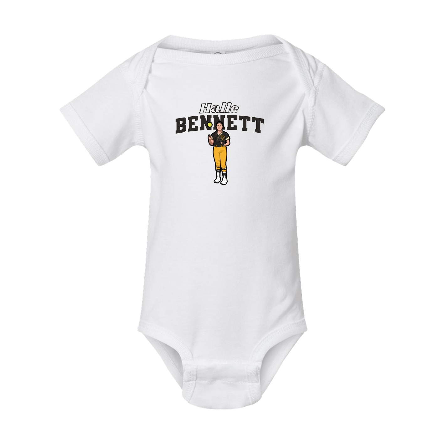 Baby Onesie — Name Arch in White