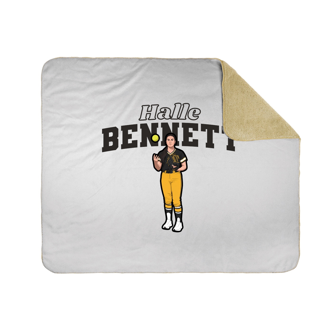 Throw Blanket — Name Arch in White