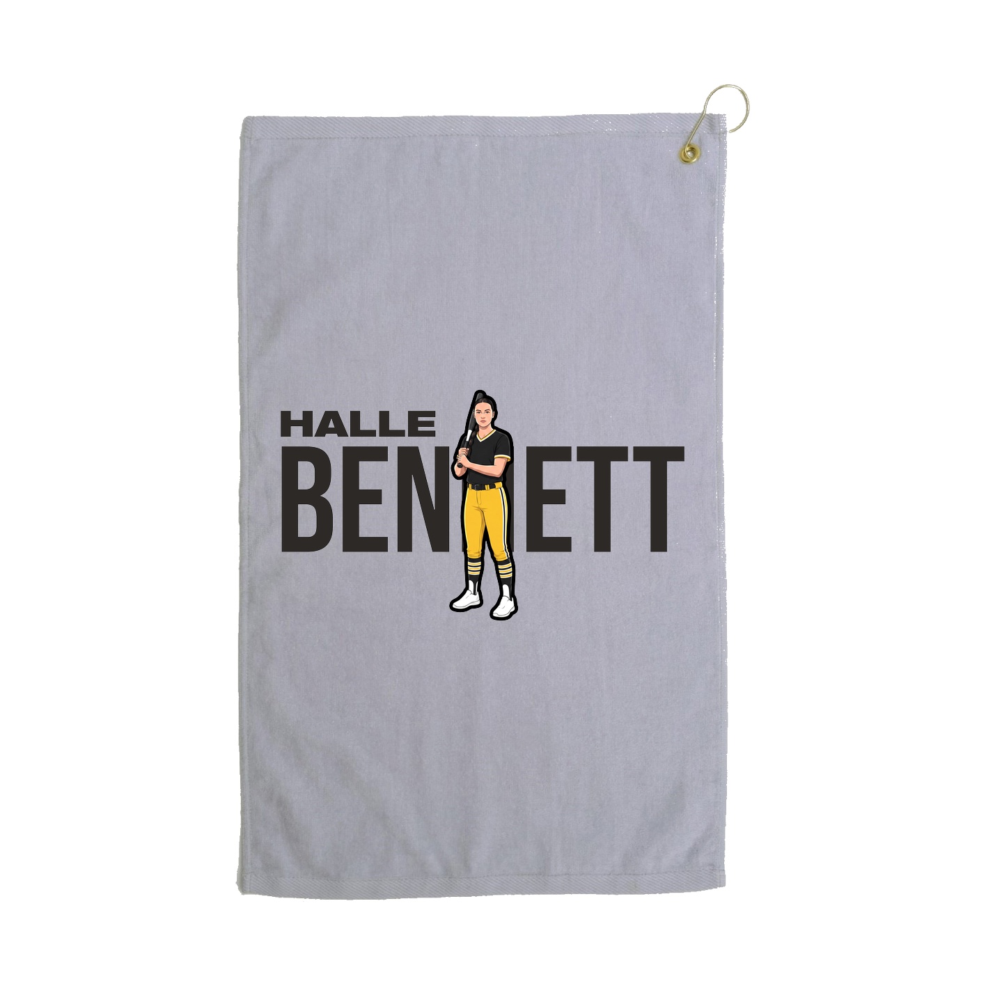 Golf Towel — Player Name in Grey