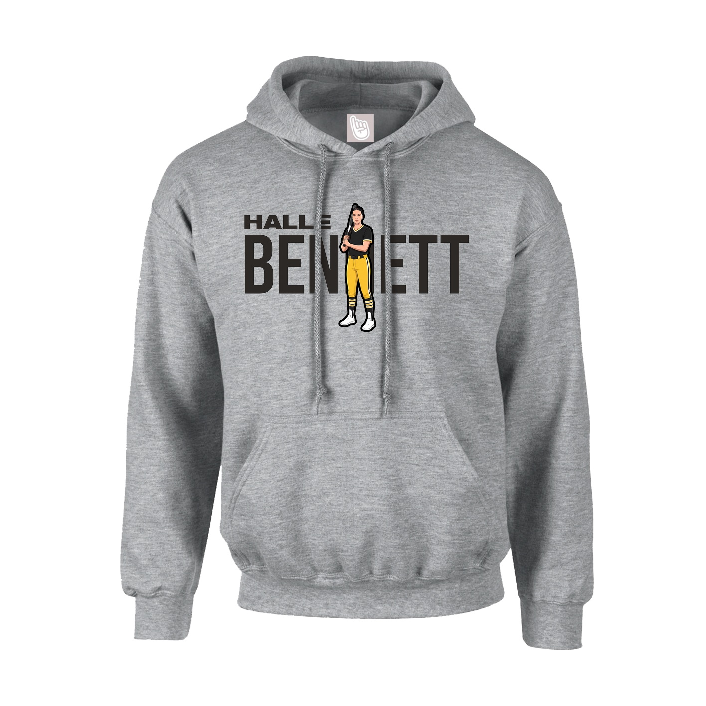 Youth Hoodie — Player Name in Grey