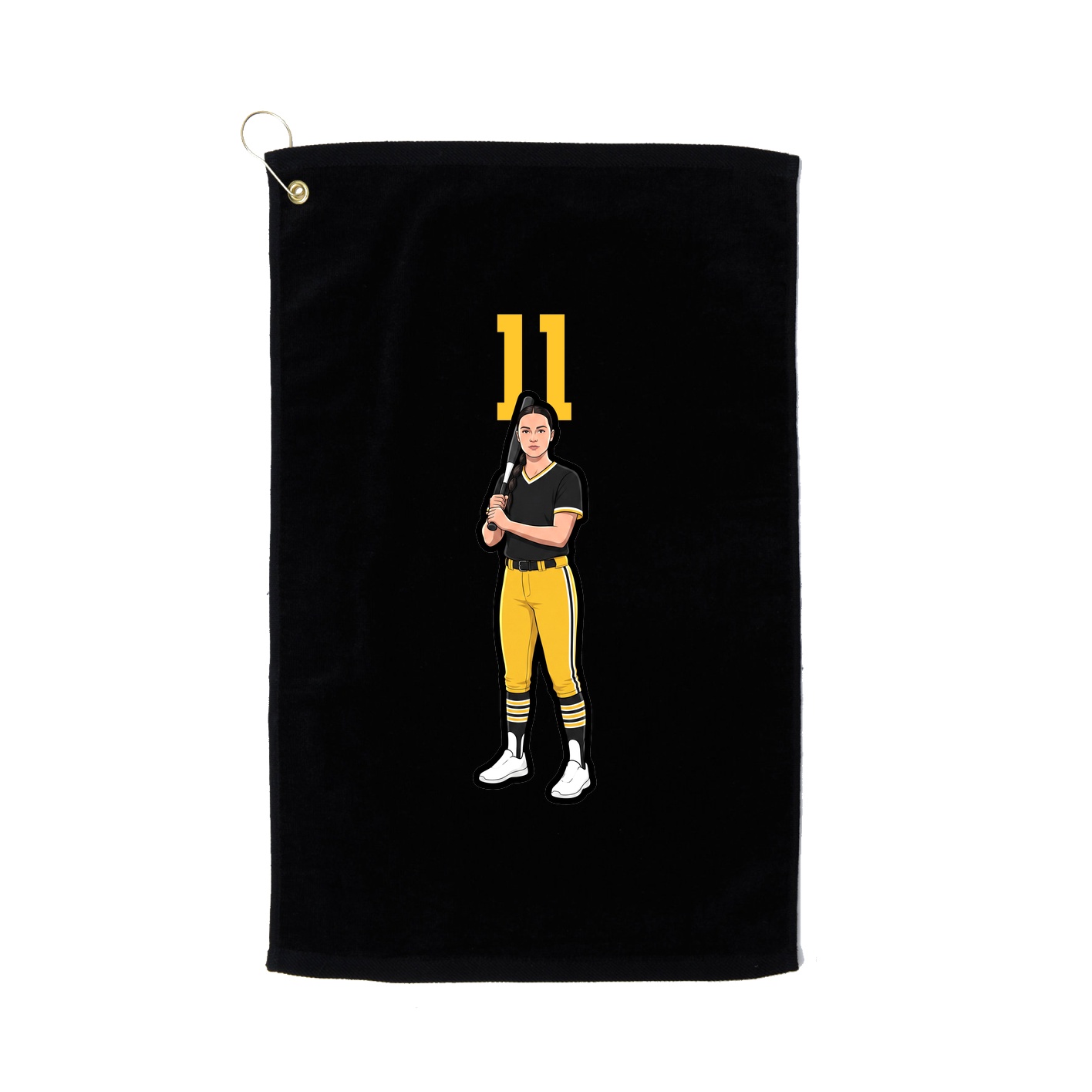 Golf Towel — Number Top in Black