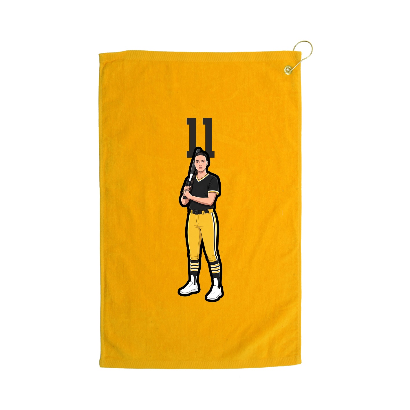 Golf Towel — Number Top in Gold