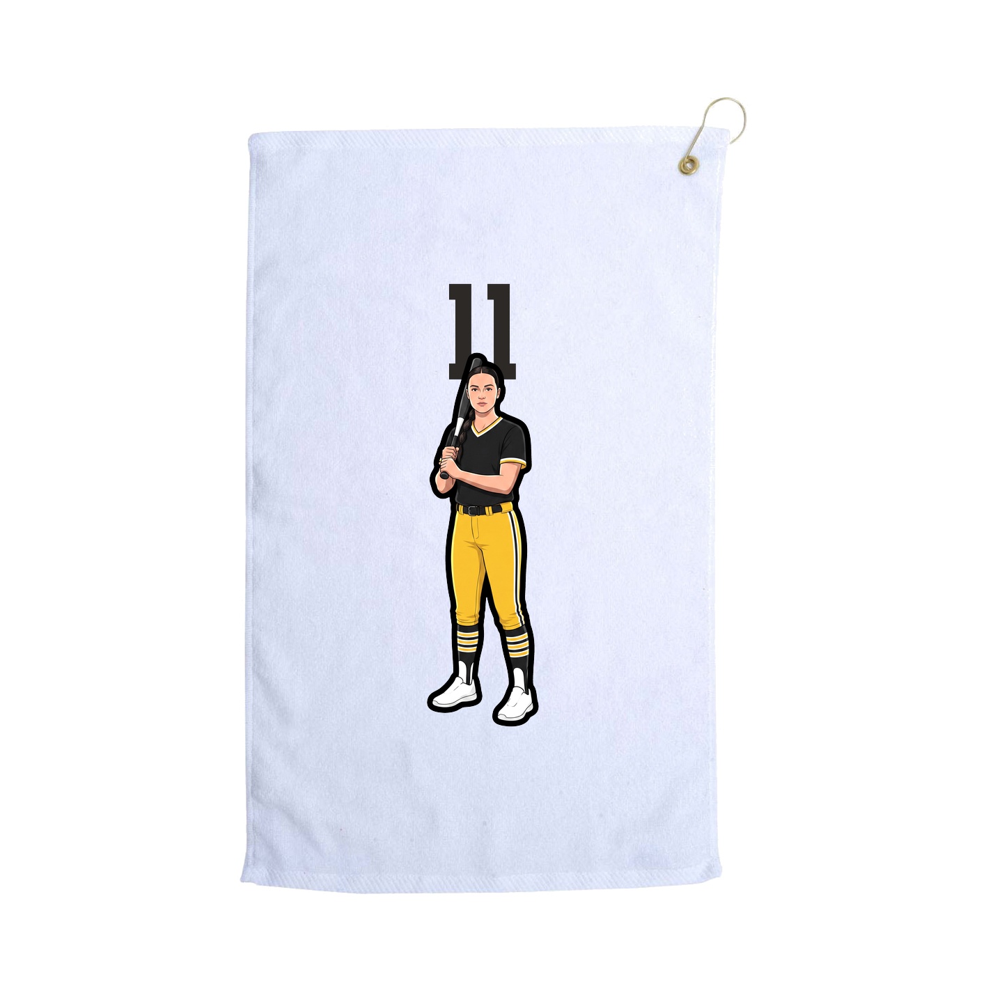Golf Towel — Number Top in White