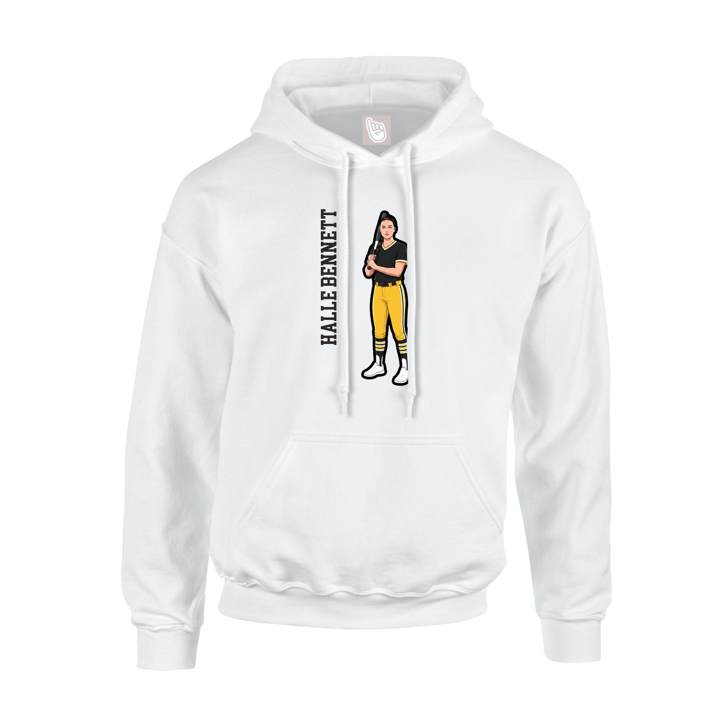 Youth Hoodie — Name Vertical in White