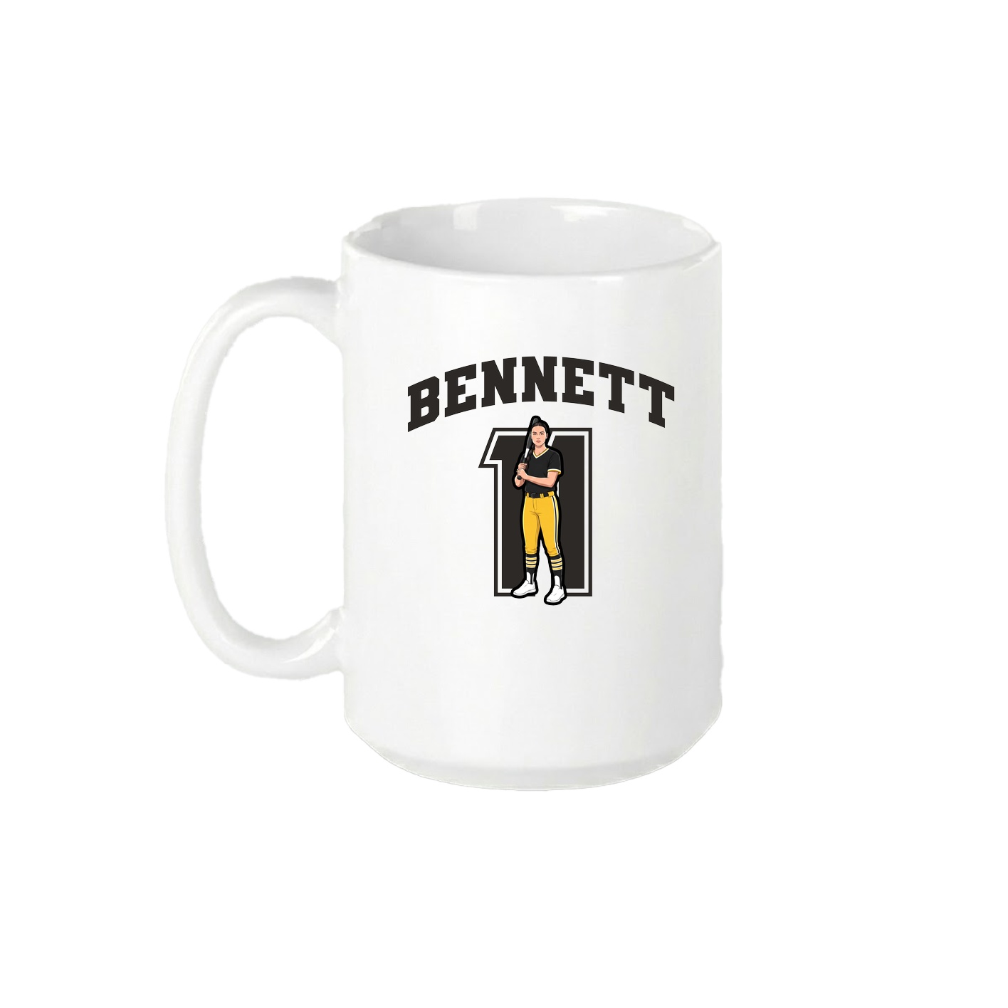 15oz Coffee Mug — Number in White