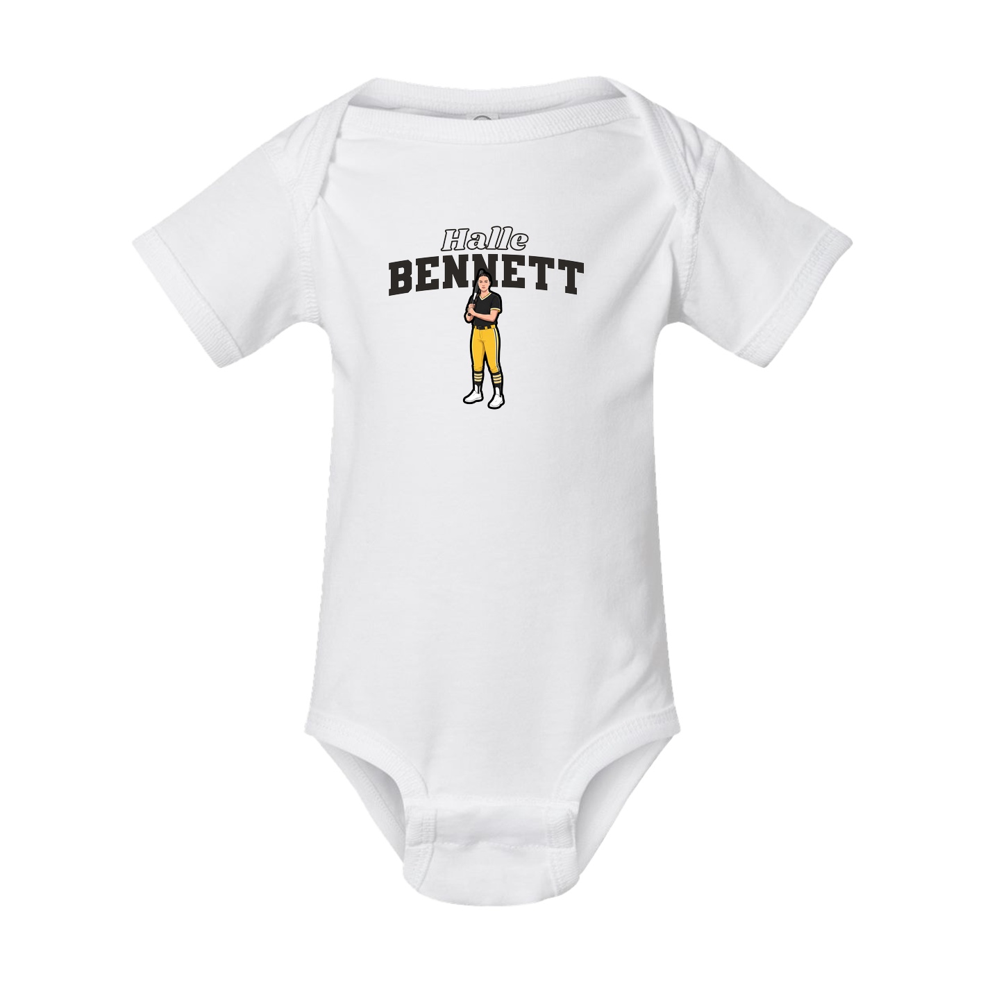 Baby Onesie — Name Arch in White