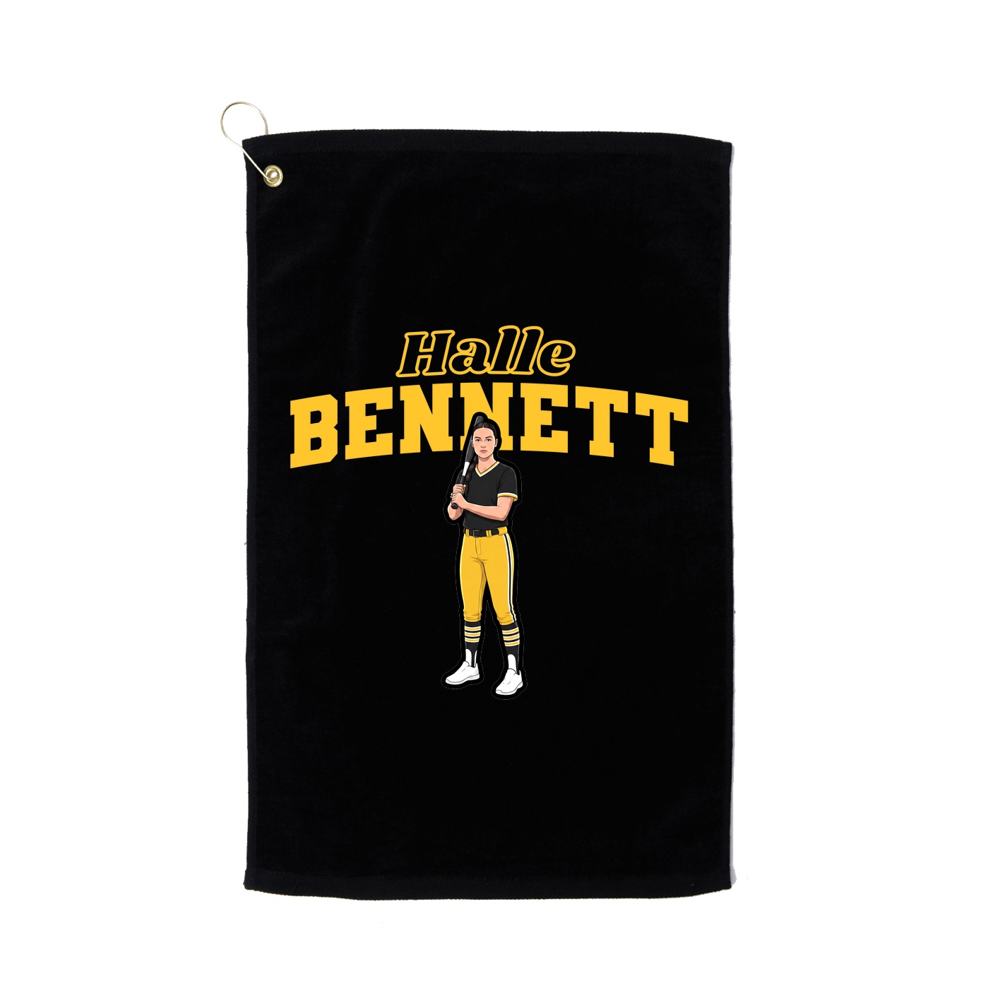 Golf Towel — Name Arch in Black