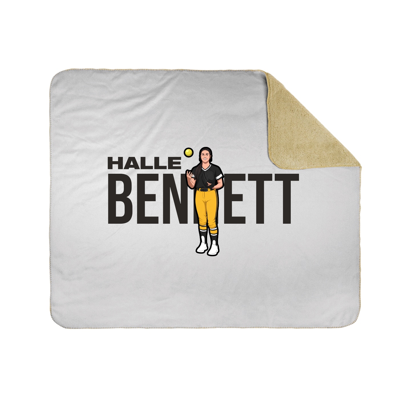 Throw Blanket — Player Name in White