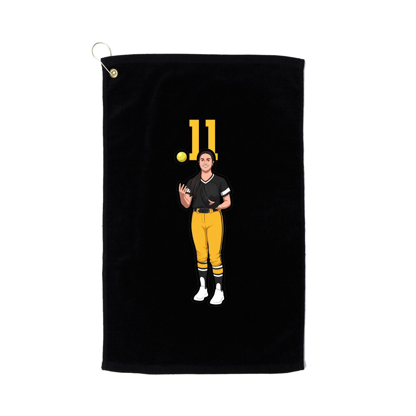 Golf Towel — Number Top in Black