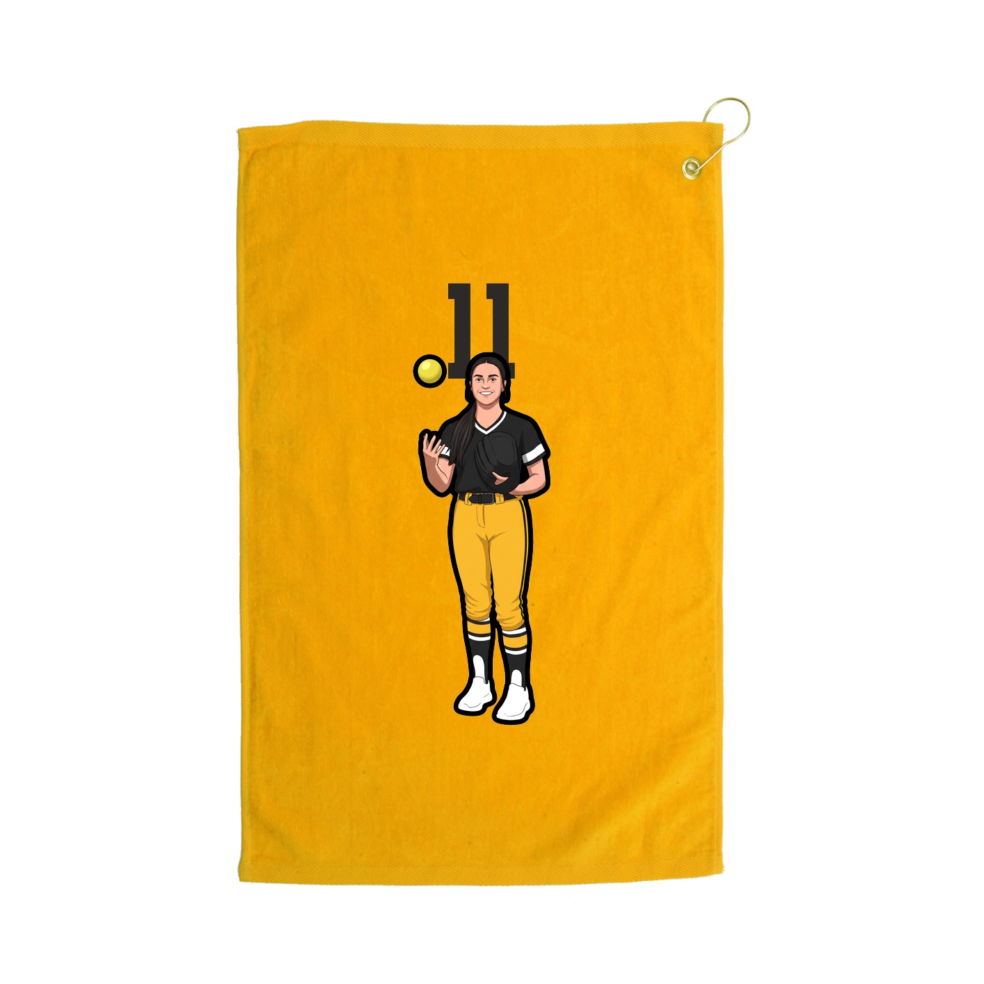 Golf Towel — Number Top in Gold