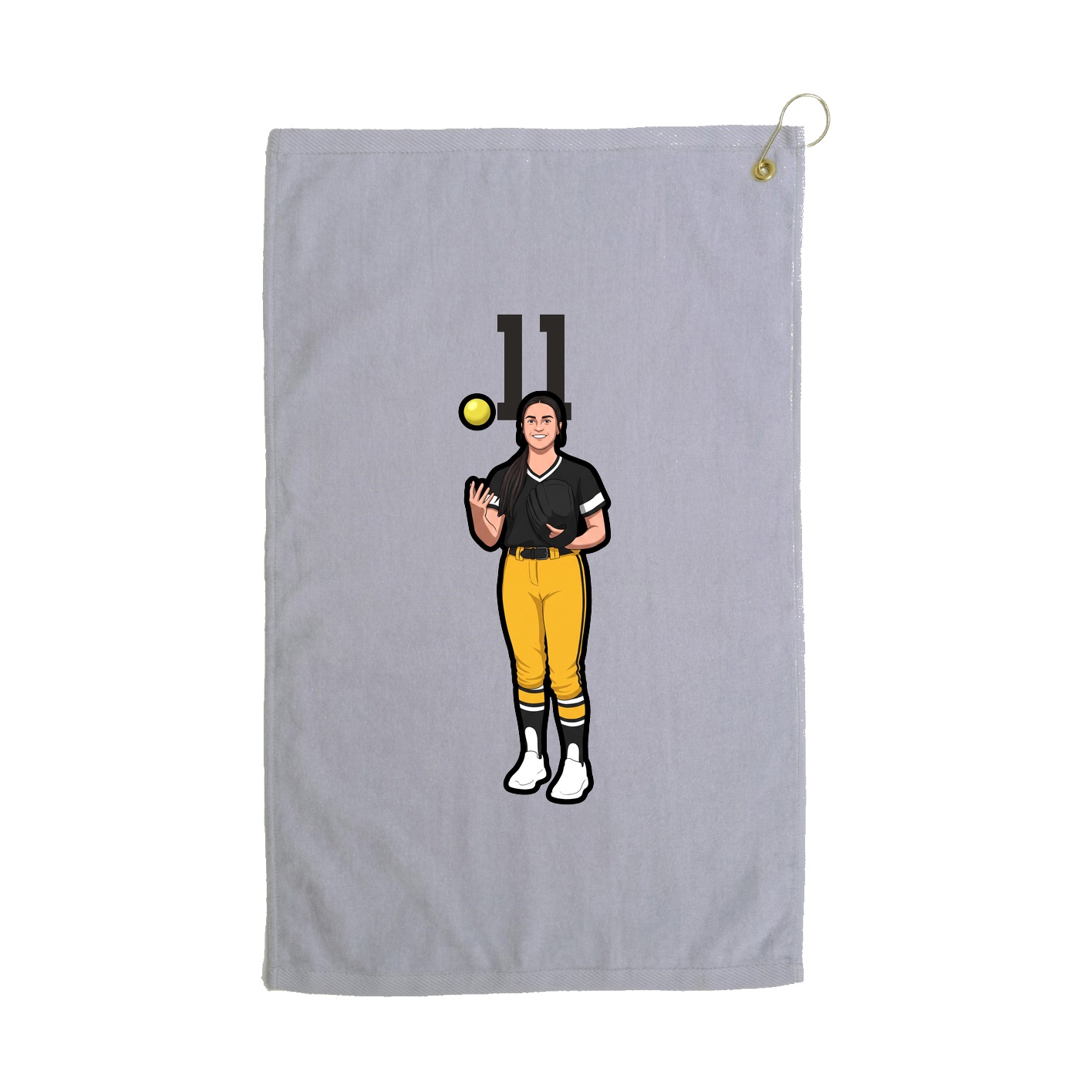 Golf Towel — Number Top in Grey