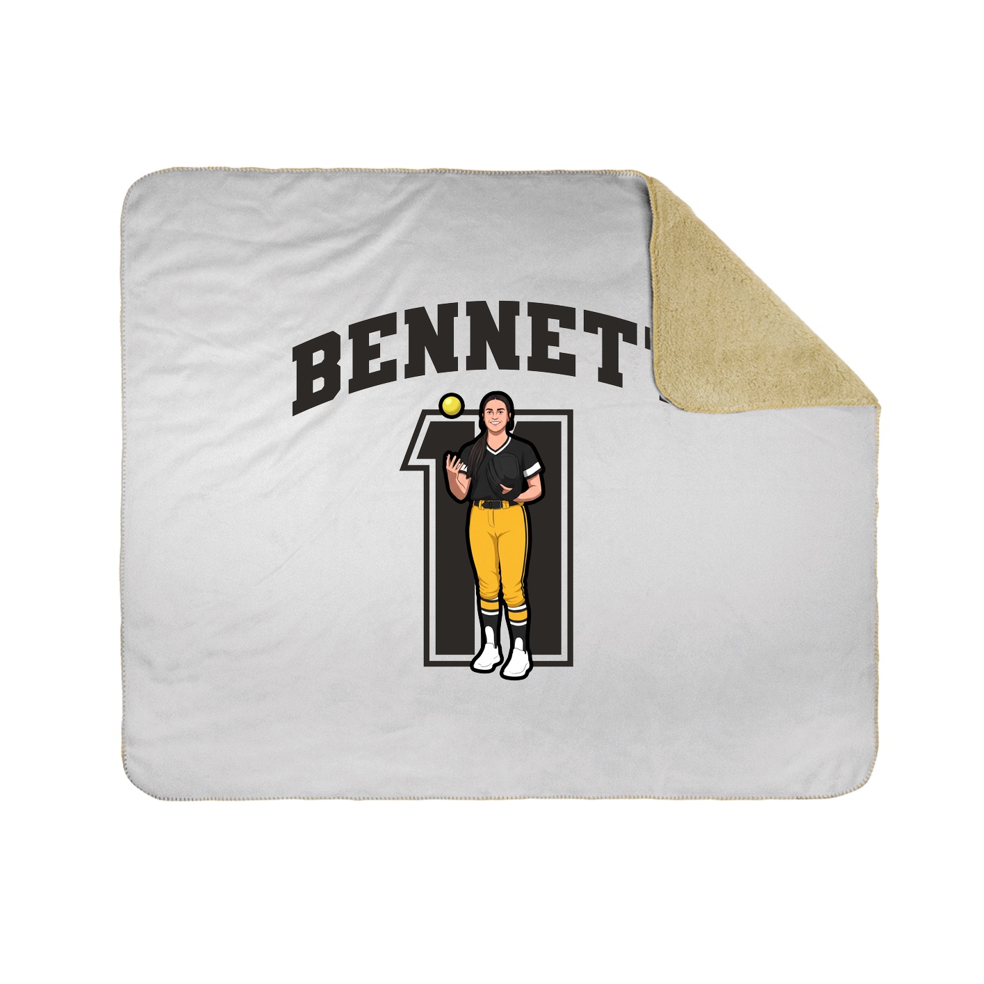 Throw Blanket — Number in White