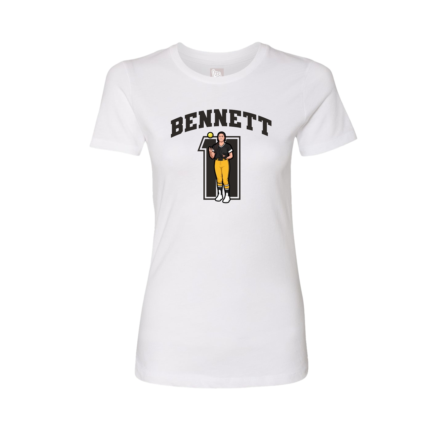Womens Tee — Number in White