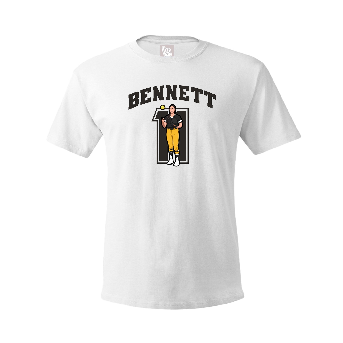 Youth Tee — Number in White