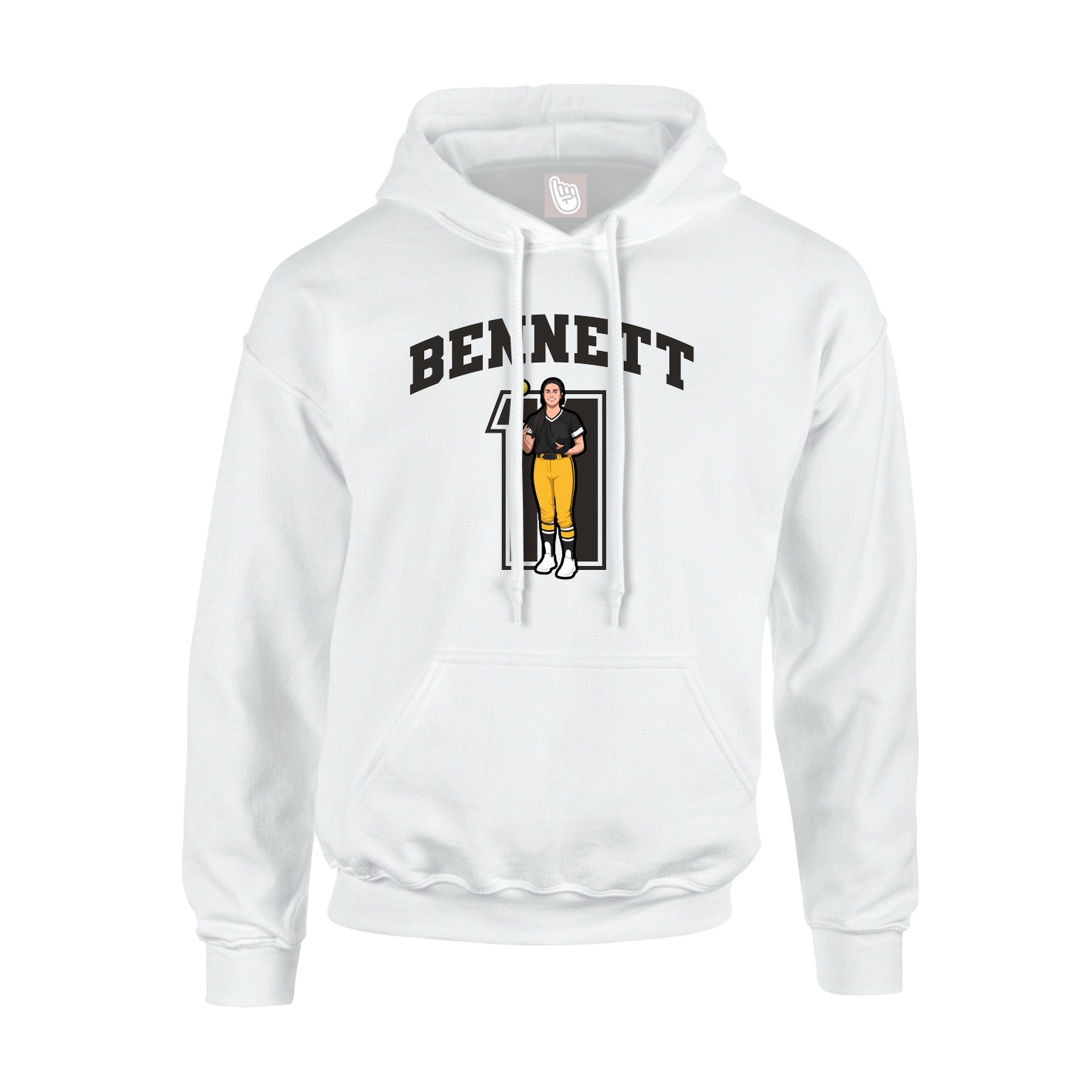Youth Hoodie — Number in White