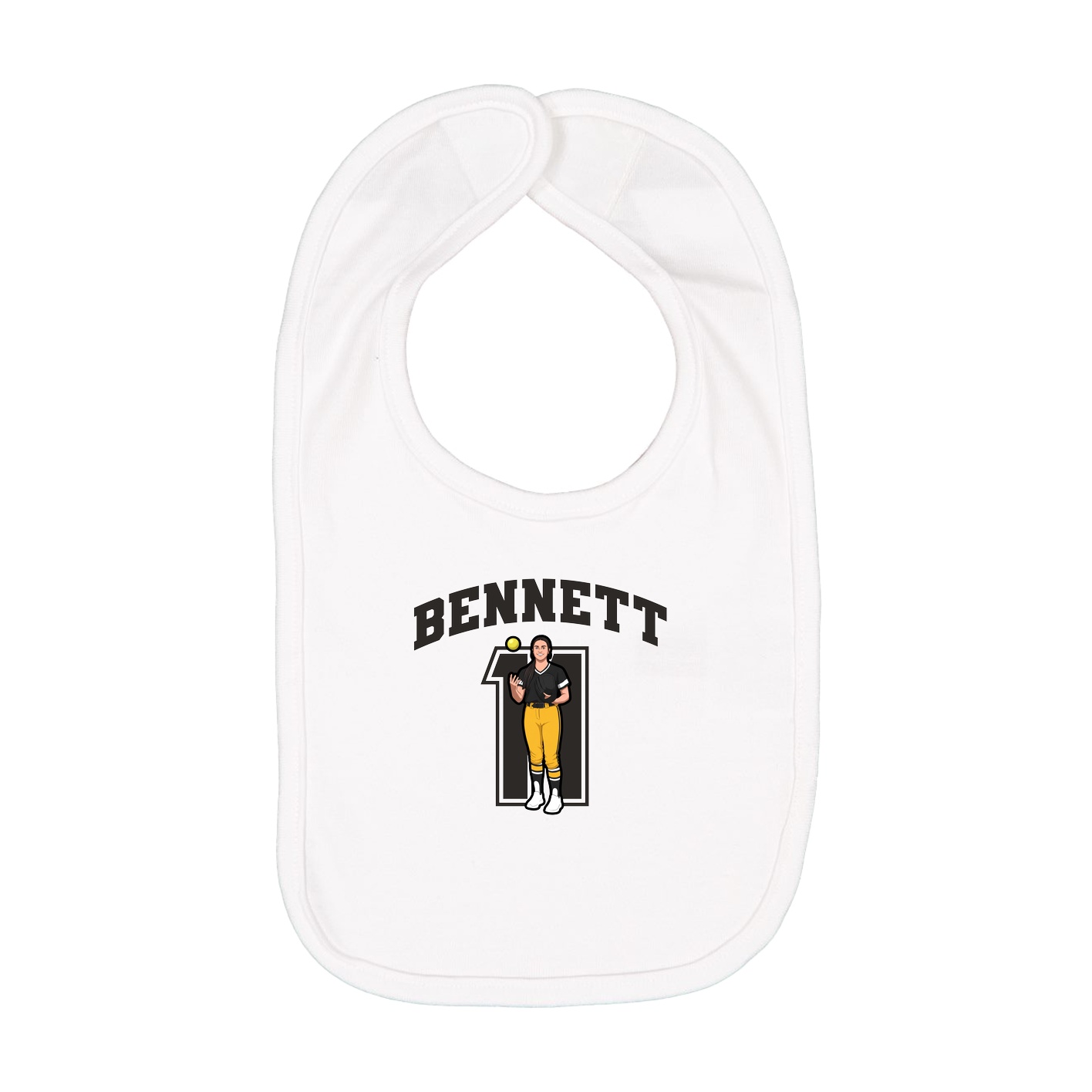 Infant Bib — Number in White