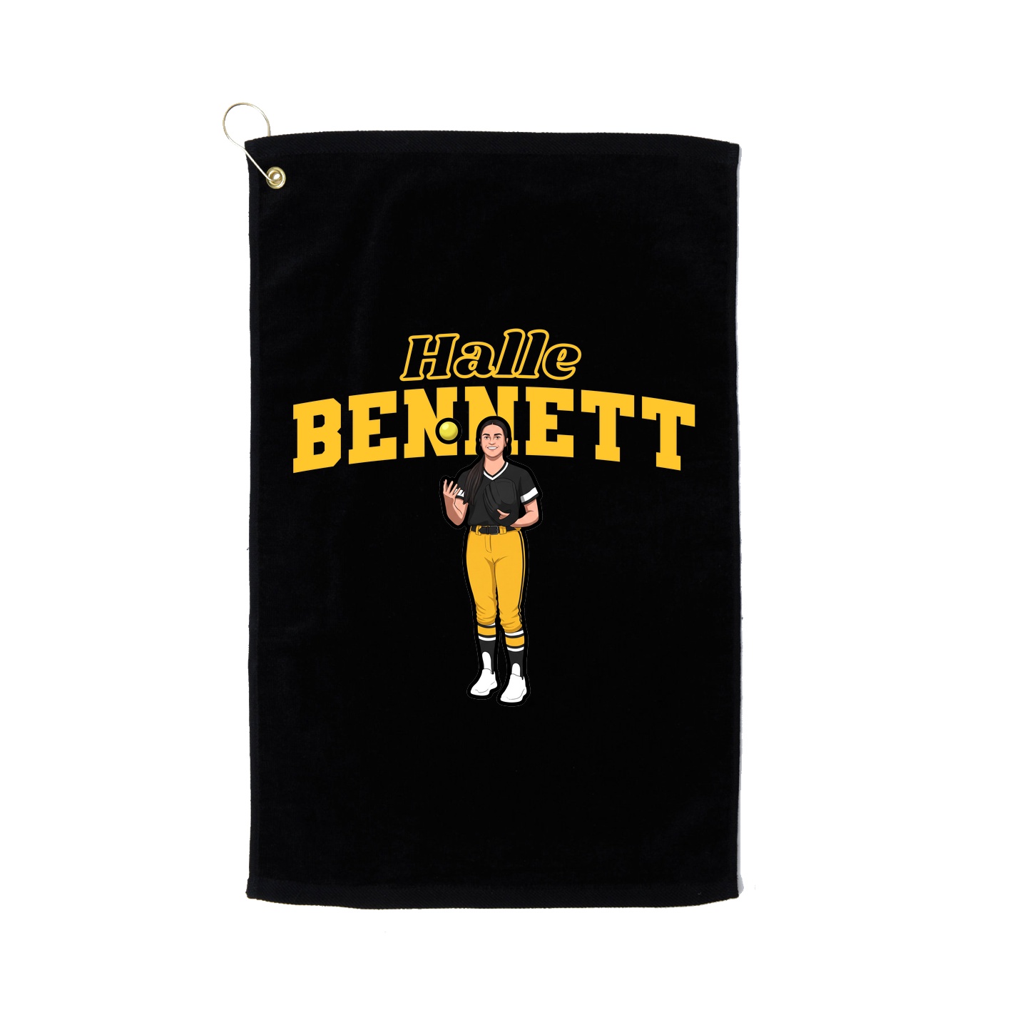 Golf Towel — Name Arch in Black