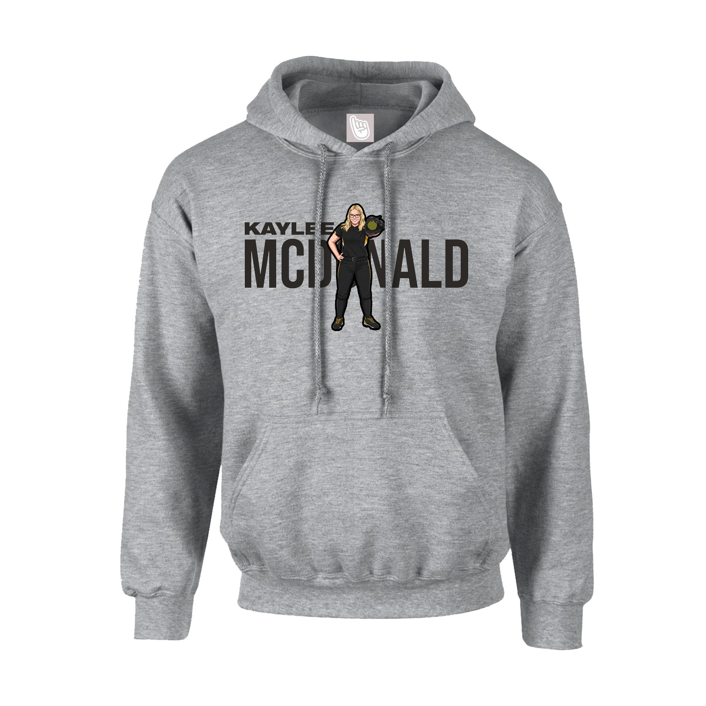 Youth Hoodie — Player Name in Grey