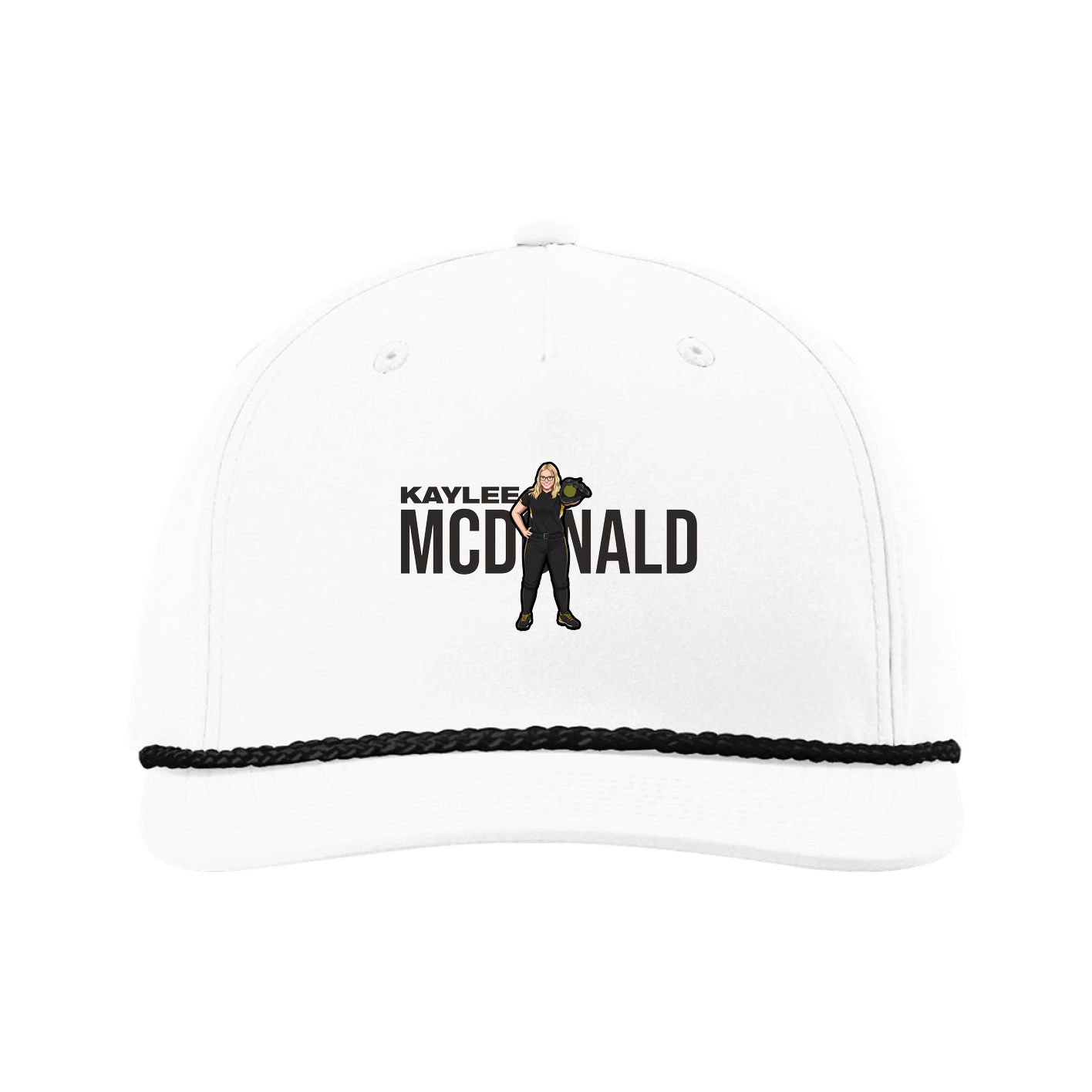 Five-Panel Classic Rope Cap — Player Name in White