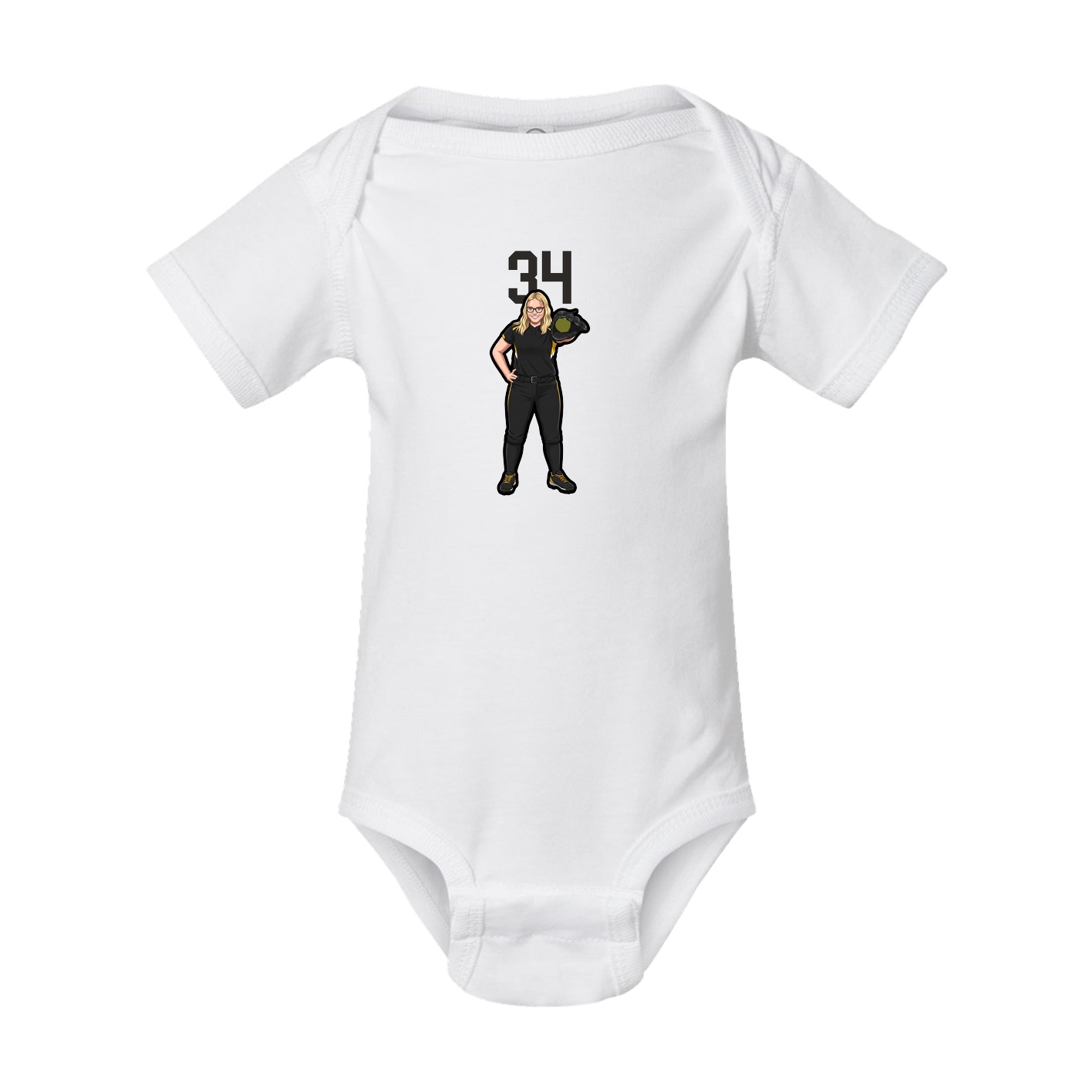 Baby Onesie — Number Top in White
