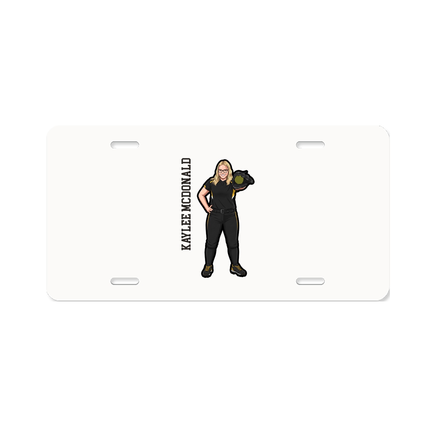 License Plate — Name Vertical in Classic